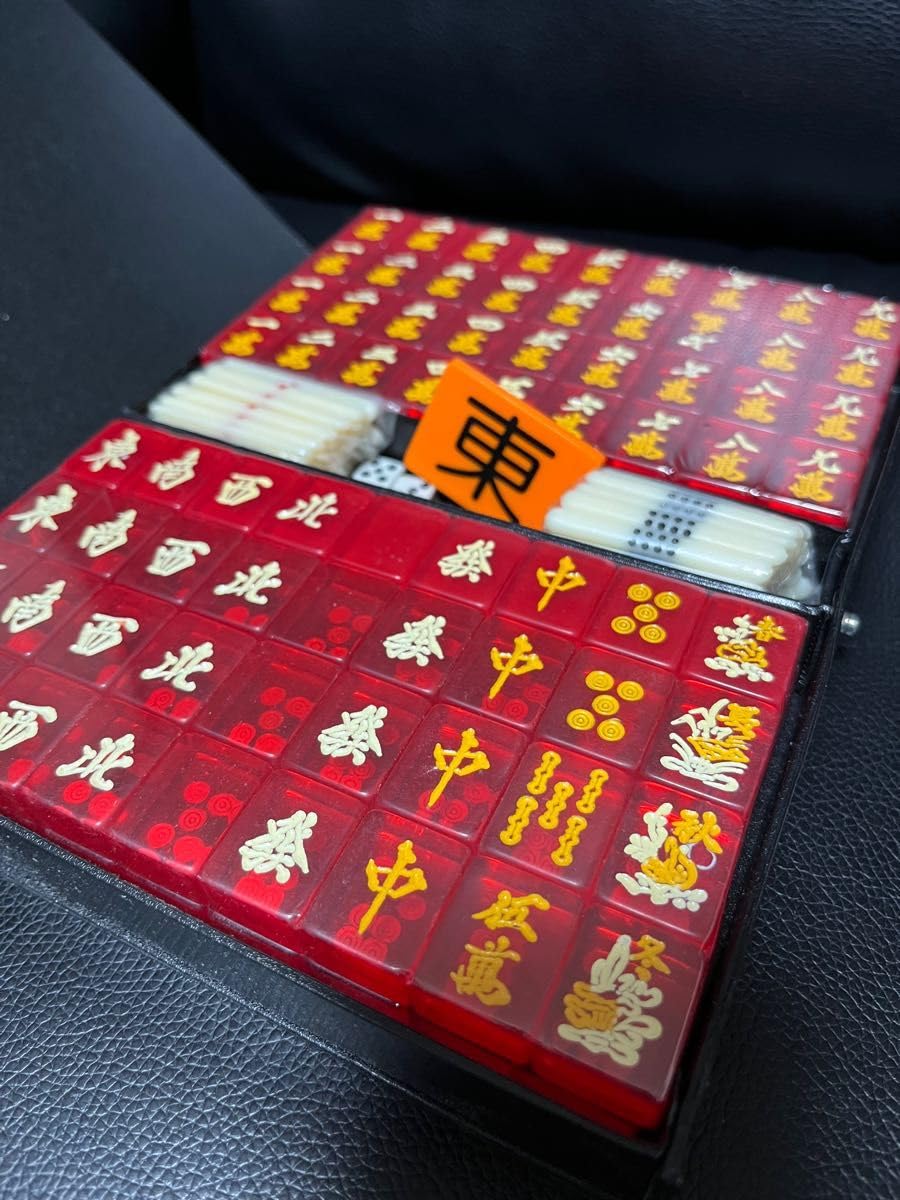 Amazon | 麻雀牌 ミニ麻雀牌セット 赤 透明牌 スケルトン クリア