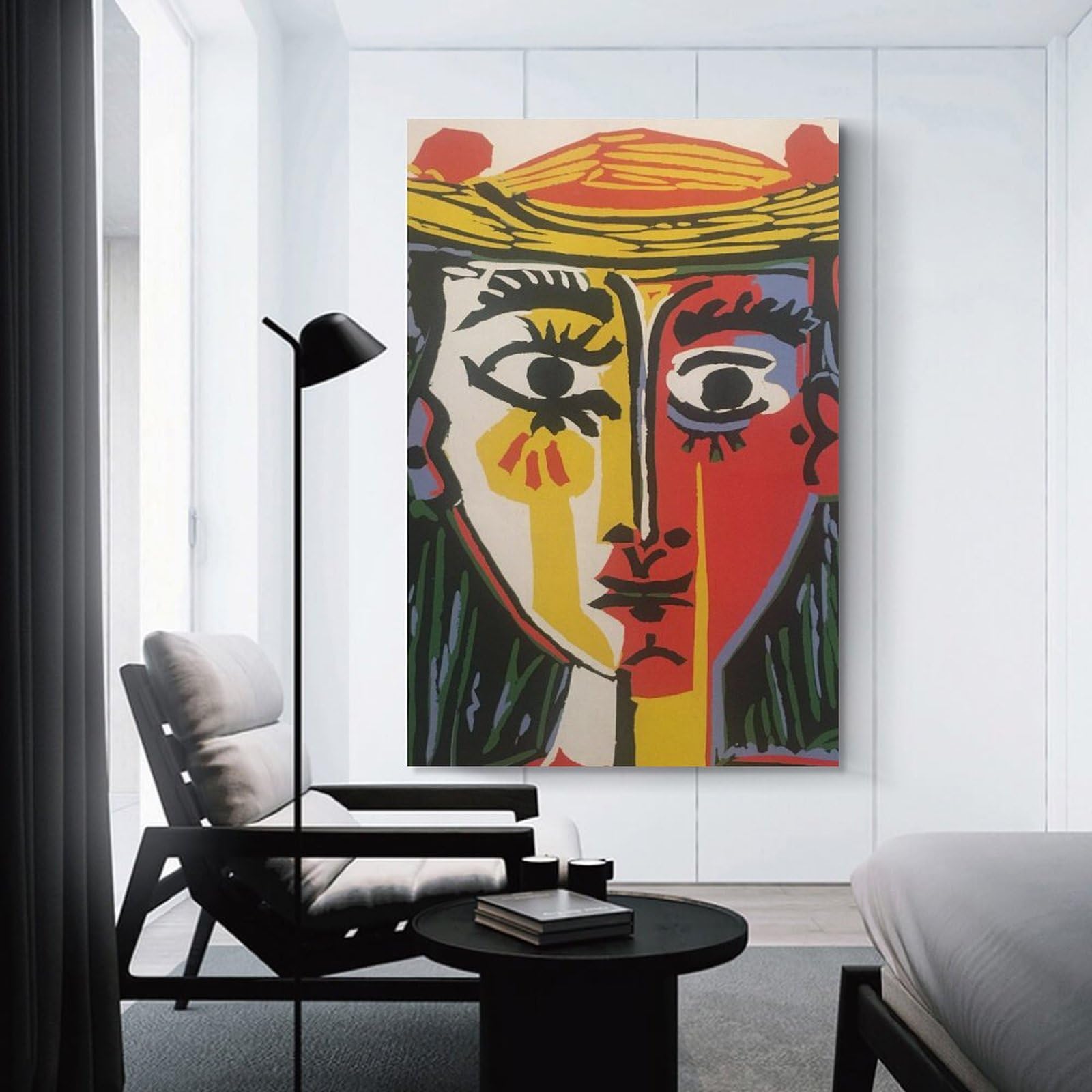 Amazon.co.jp: パブロ・ピカソ帽子をかぶった女性の肖像絵画