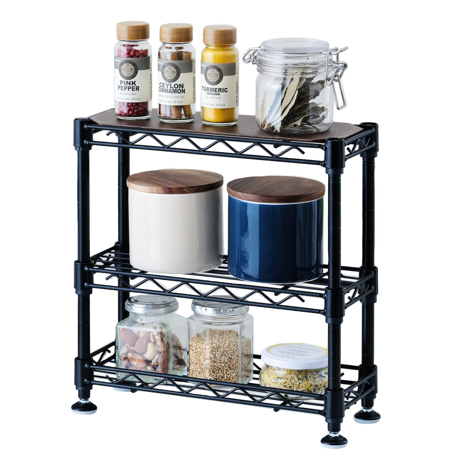 Amazon｜ドウシシャ 3段 調味料ラック スパイスラック 卓上ミニラック