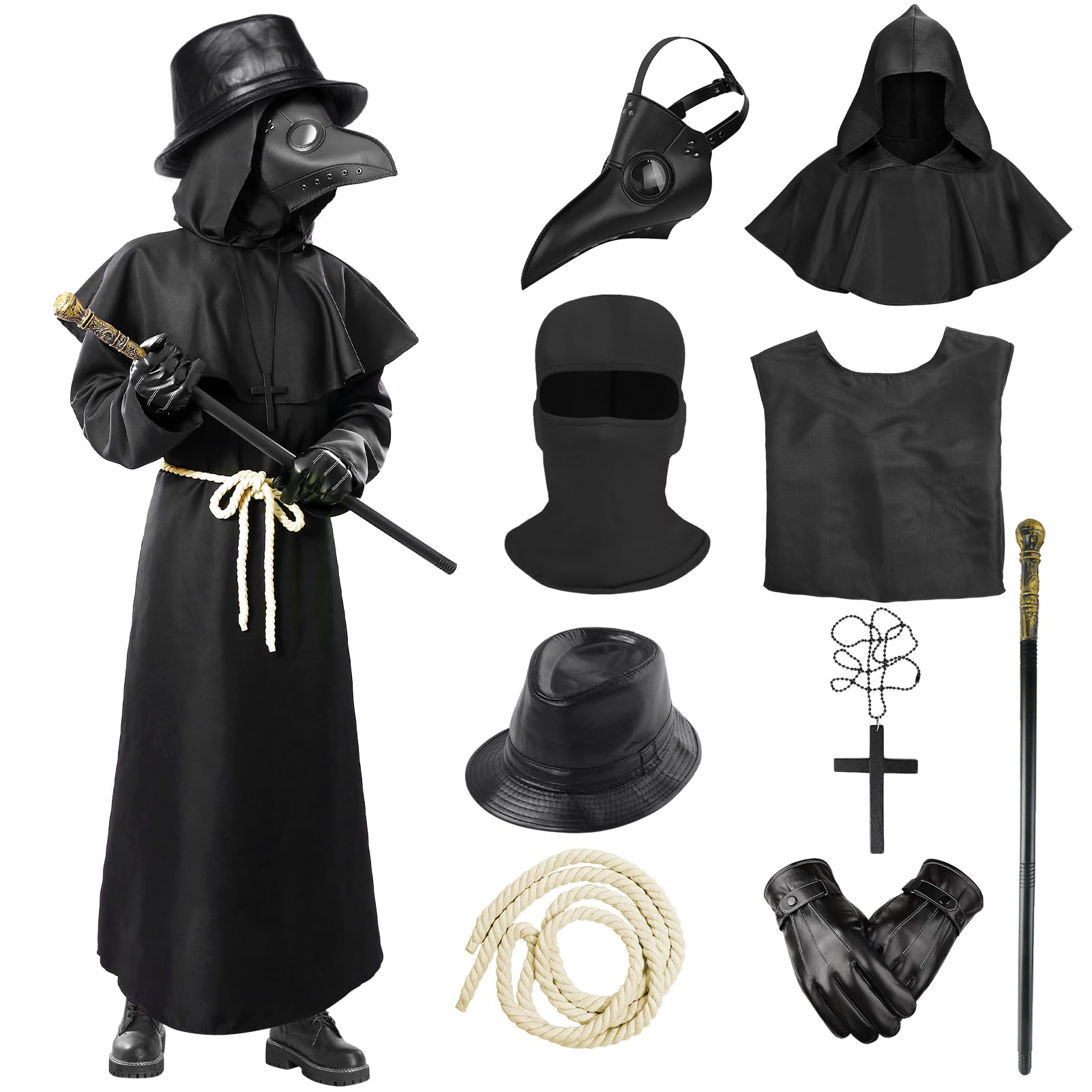 Amazon.co.jp: [Angenster] ペスト コスプレ ハロウィン 医師 9点