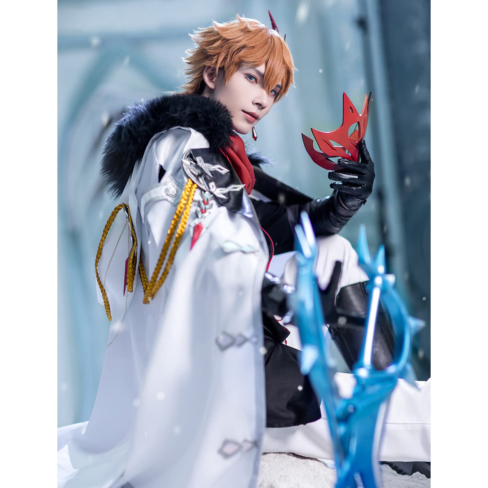 Amazon.co.jp: Plazhen 原神 タルタリヤ コスプレ衣装 仮面、耳飾り