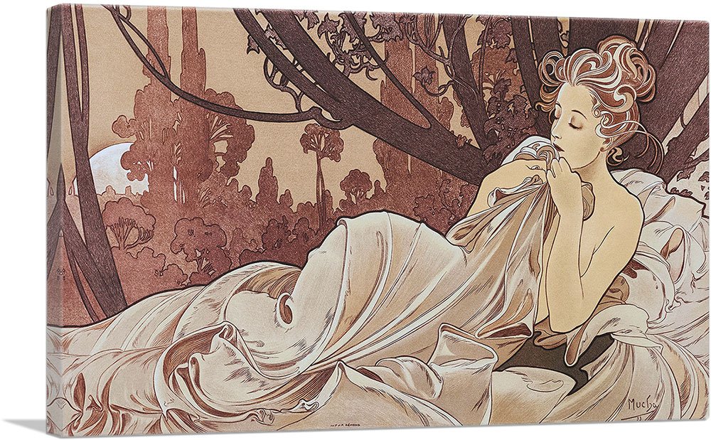 Amazon.com: ARTCANVAS Dusk 1899 Canvas Art Print Stretched Framed