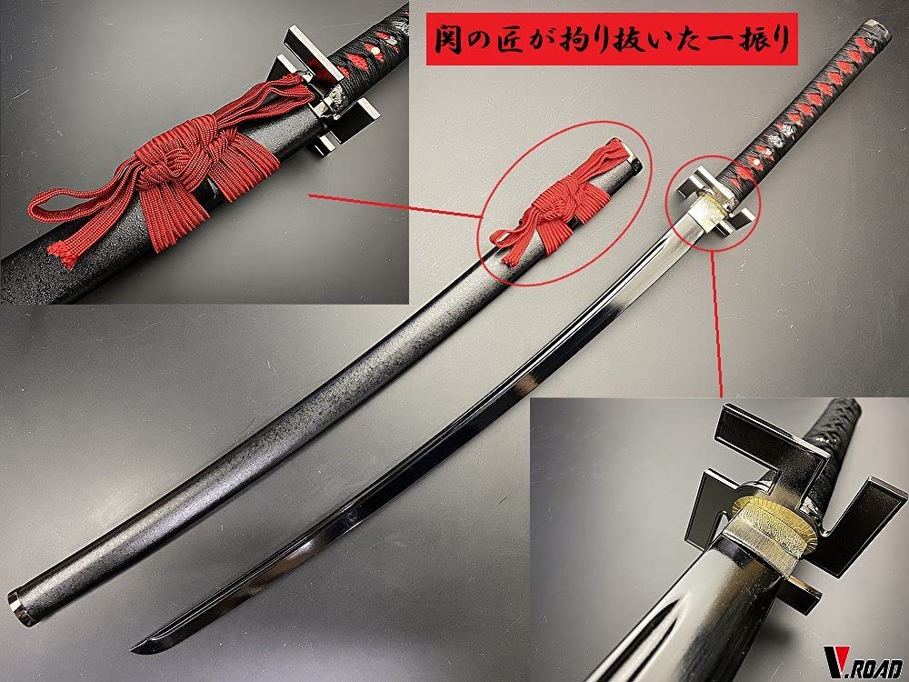 Amazon.co.jp: 模造刀-美術刀剣-関 【特殊刀剣シリーズ】 黒斬剣 卍鍔