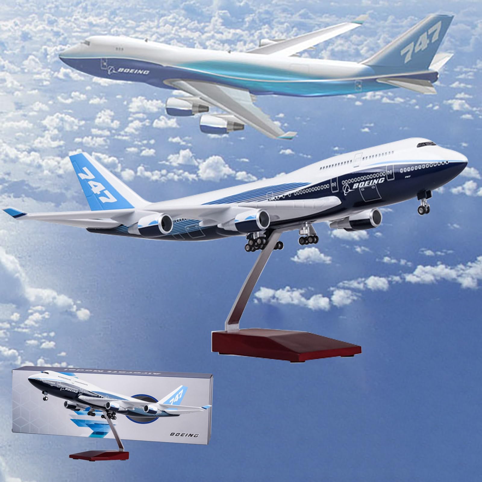 Amazon.co.jp: AZIZAT 18.5”1：150スケール模型飛行機原型ボーイング