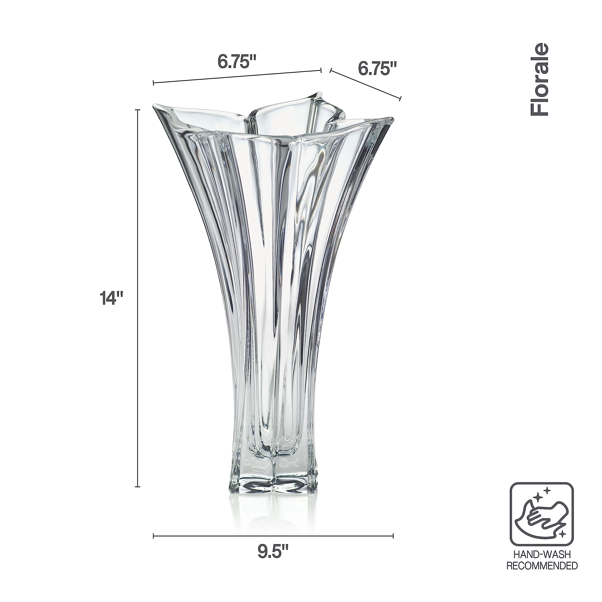 Amazon.co.jp: 三笠クリスタルフロレールクリスタル花瓶、14インチ