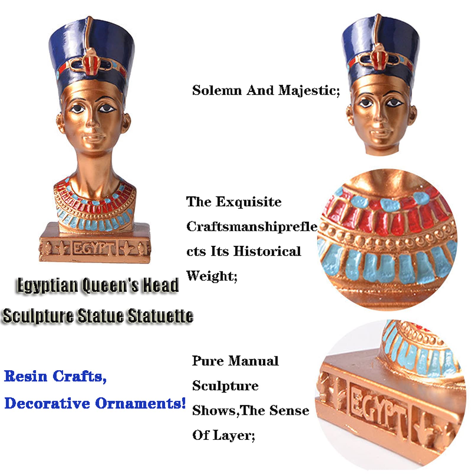 Amazon.co.jp: エジプトのファラオの女王の装飾品の置物、金エジプト