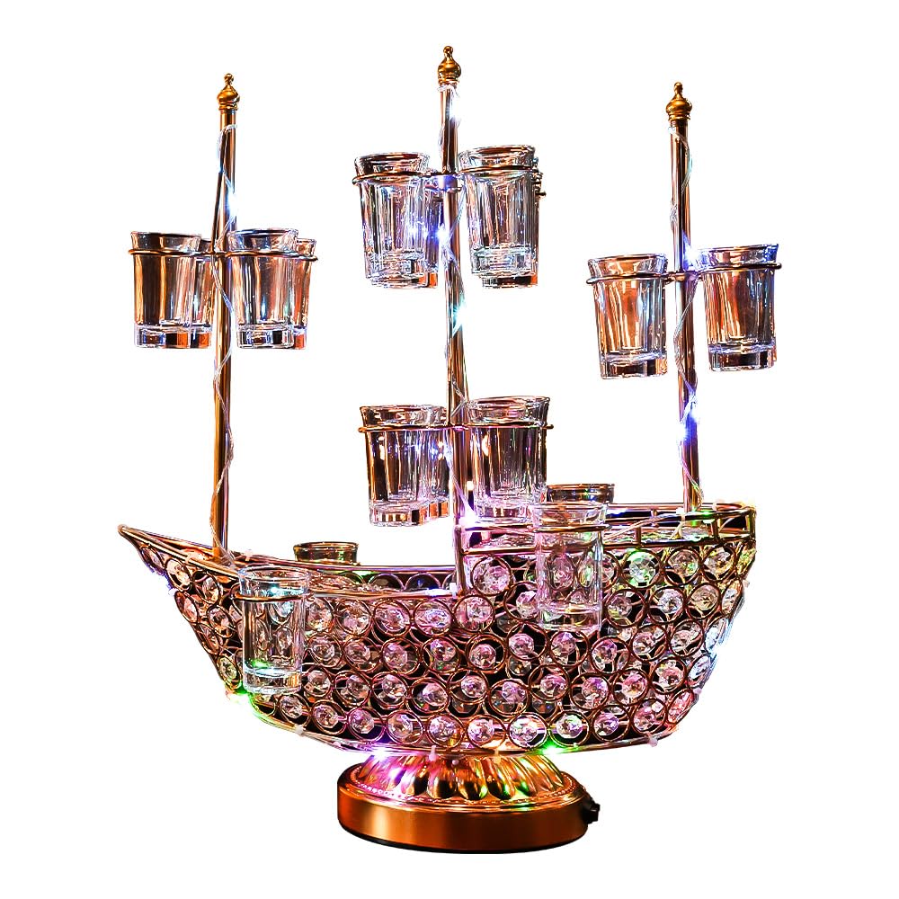 Amazon｜テキーラ 船 25MLのワイングラス24個付き テキーラ観覧車 LED