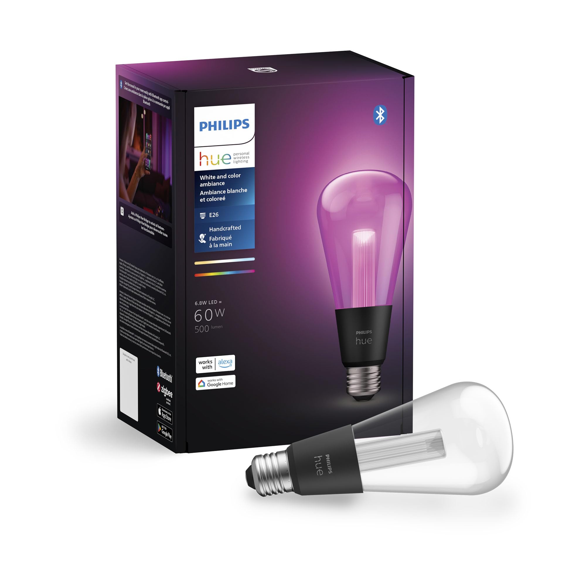 Amazon.com: Philips Hue Lightguide ST23 Edison Smart LED Bulb
