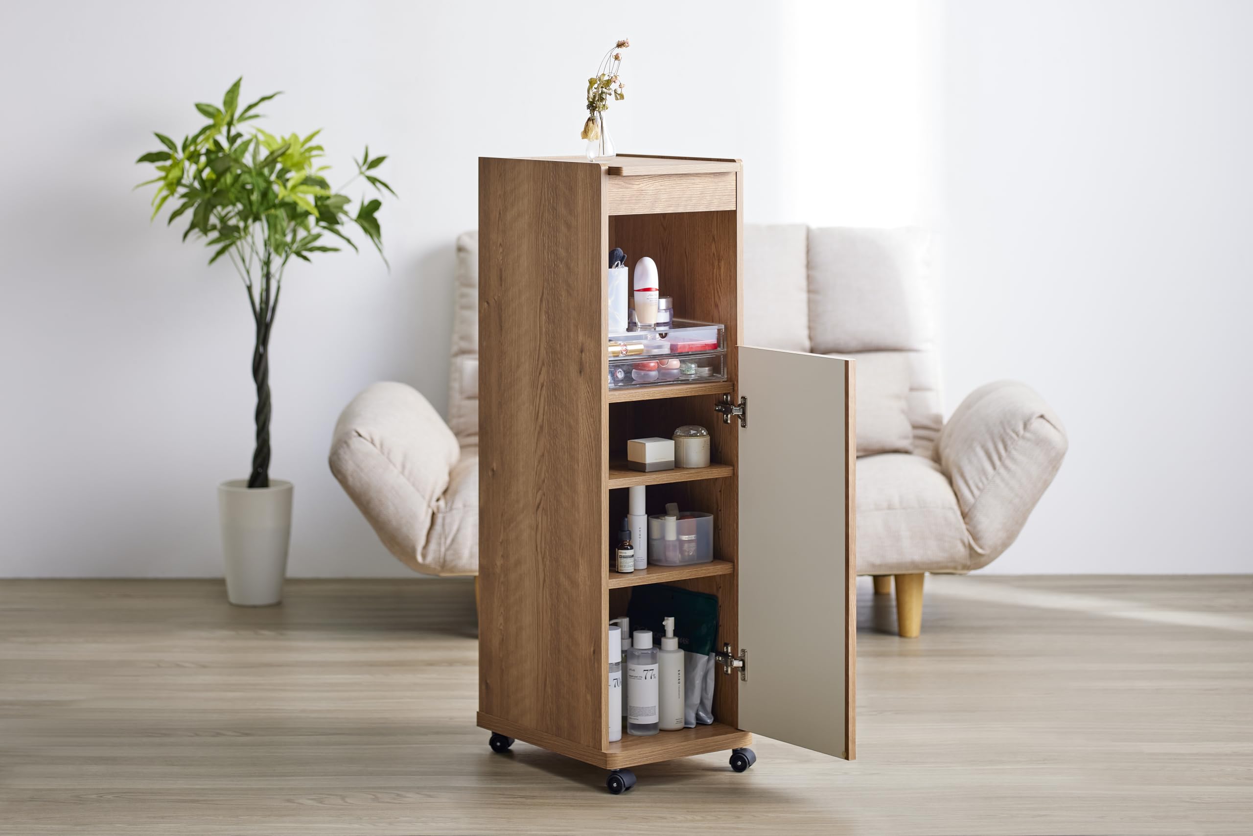 Amazon｜朝日木材加工(Asahiwood) テレビ台 L-forme コスメストレージ