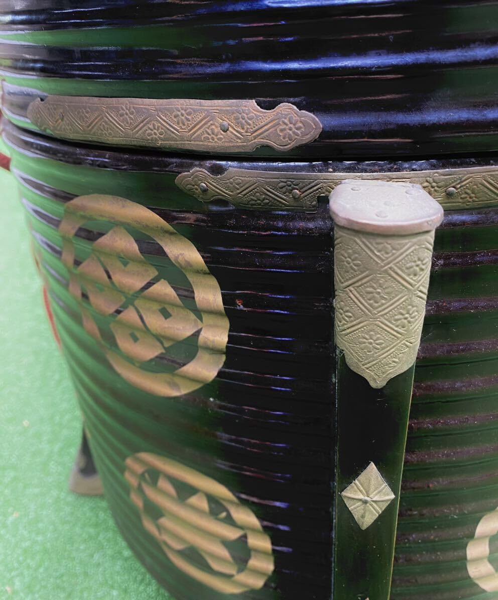 Amazon.co.jp: 時代調度品『行器ほかい』黒漆行器貝桶シントコ(アイヌ