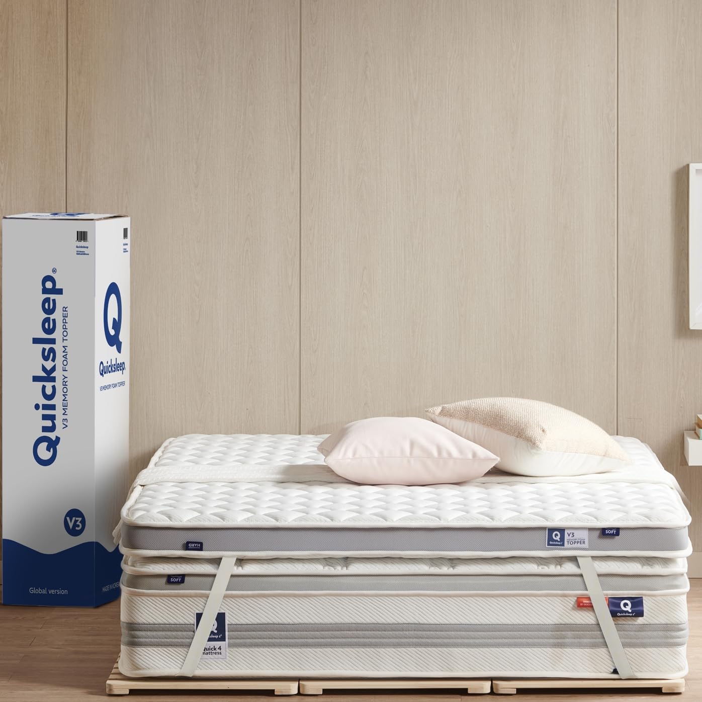 Amazon｜QUICKSLEEP VA3 Z キューブ マットレストッパー | クイーン