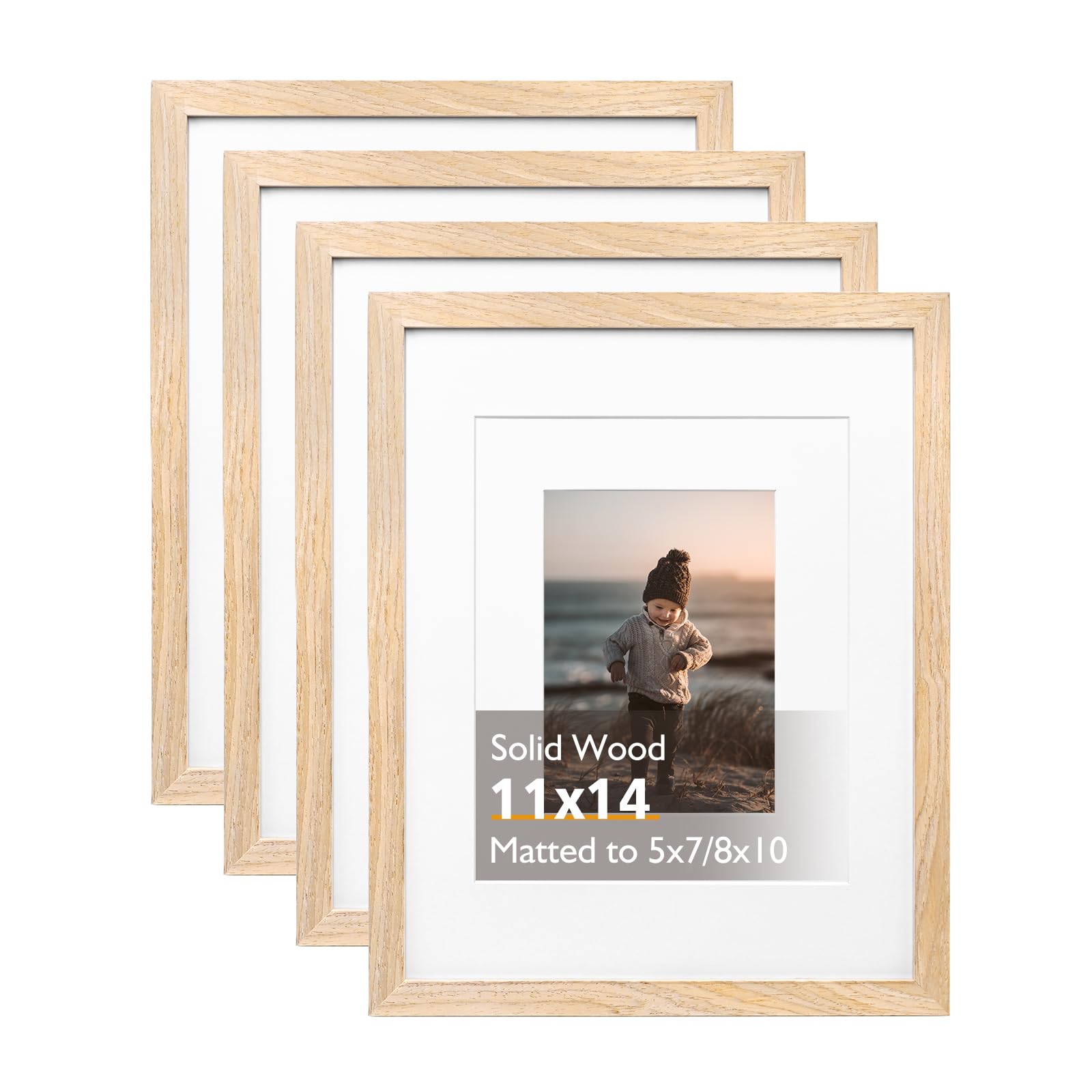 Amazon.com - KINLINK 11x14 Picture Frame Natural, Solid Wood