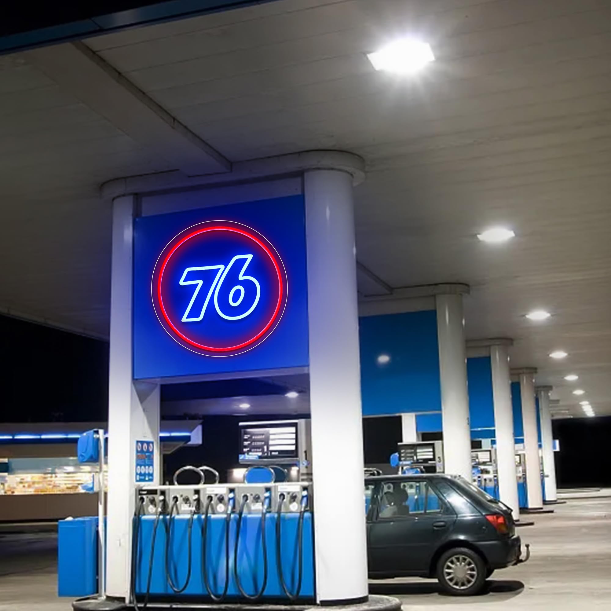 Amazon.co.jp: Brineon 76 ガソリンネオンサイン ガソリンスタンド用