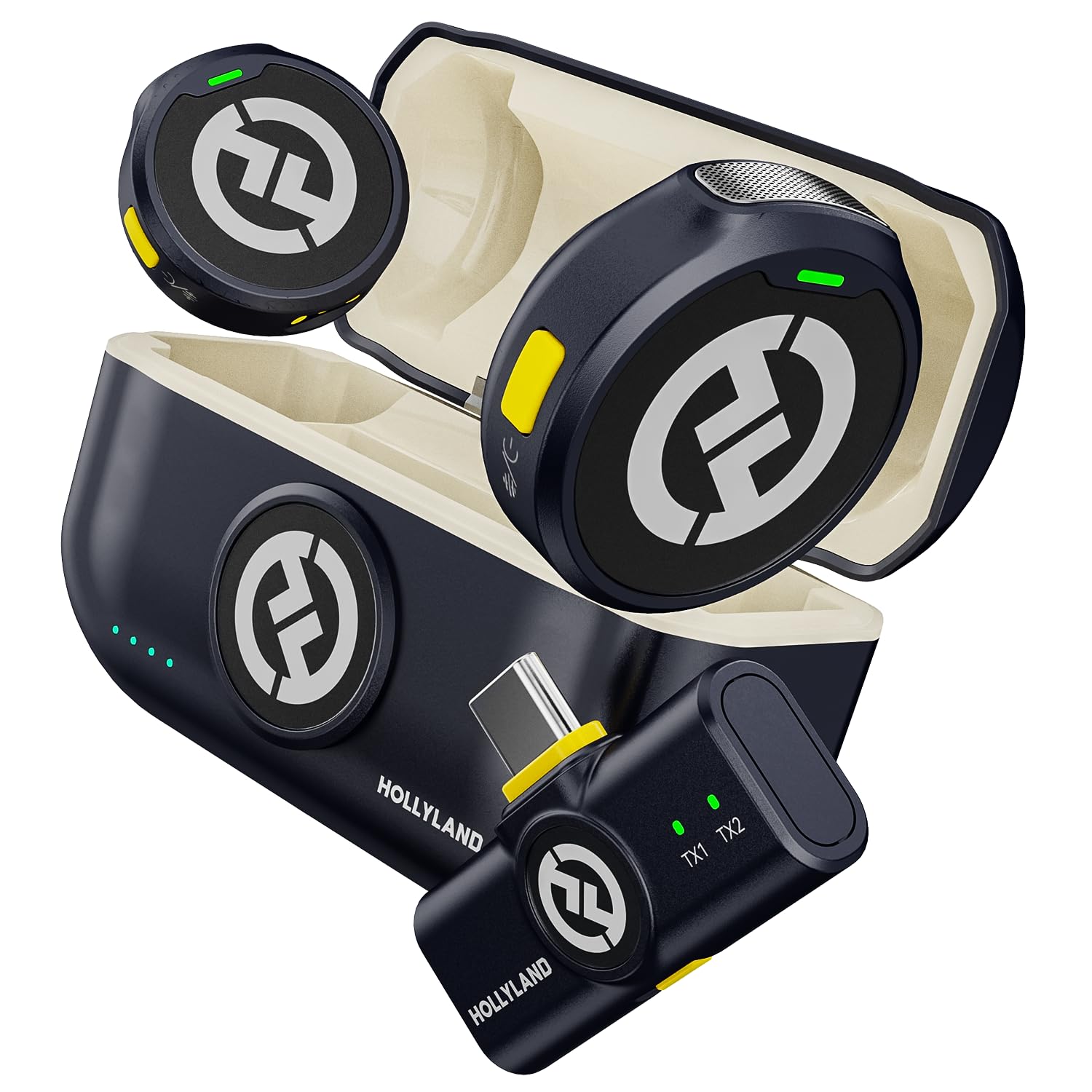 Amazon.co.jp: Hollyland Lark M2 ワイヤレスマイク-ピンマイク USB