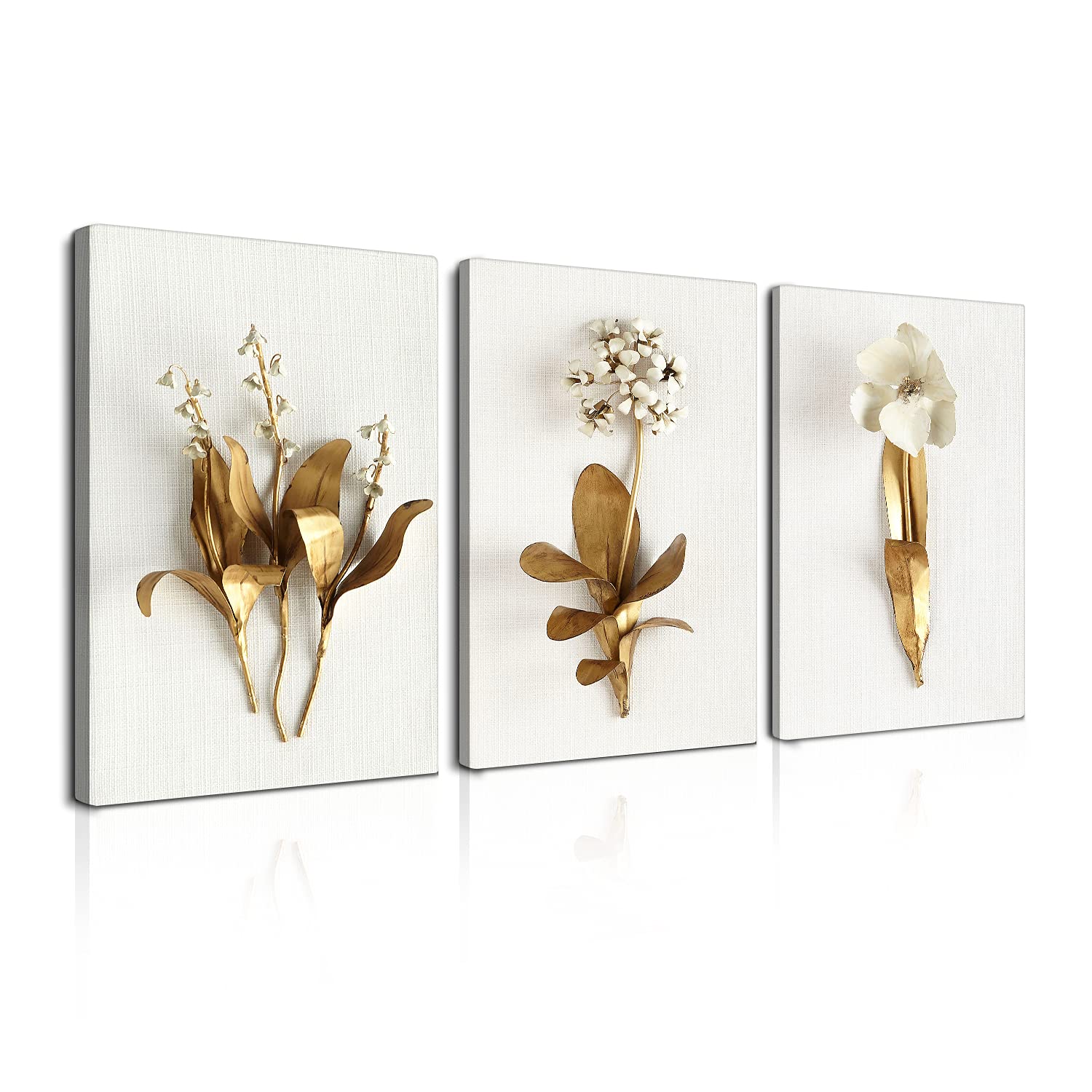 Amazon｜黄金の花 壁掛け インテリア 花 リビングの絵 フラワーアート