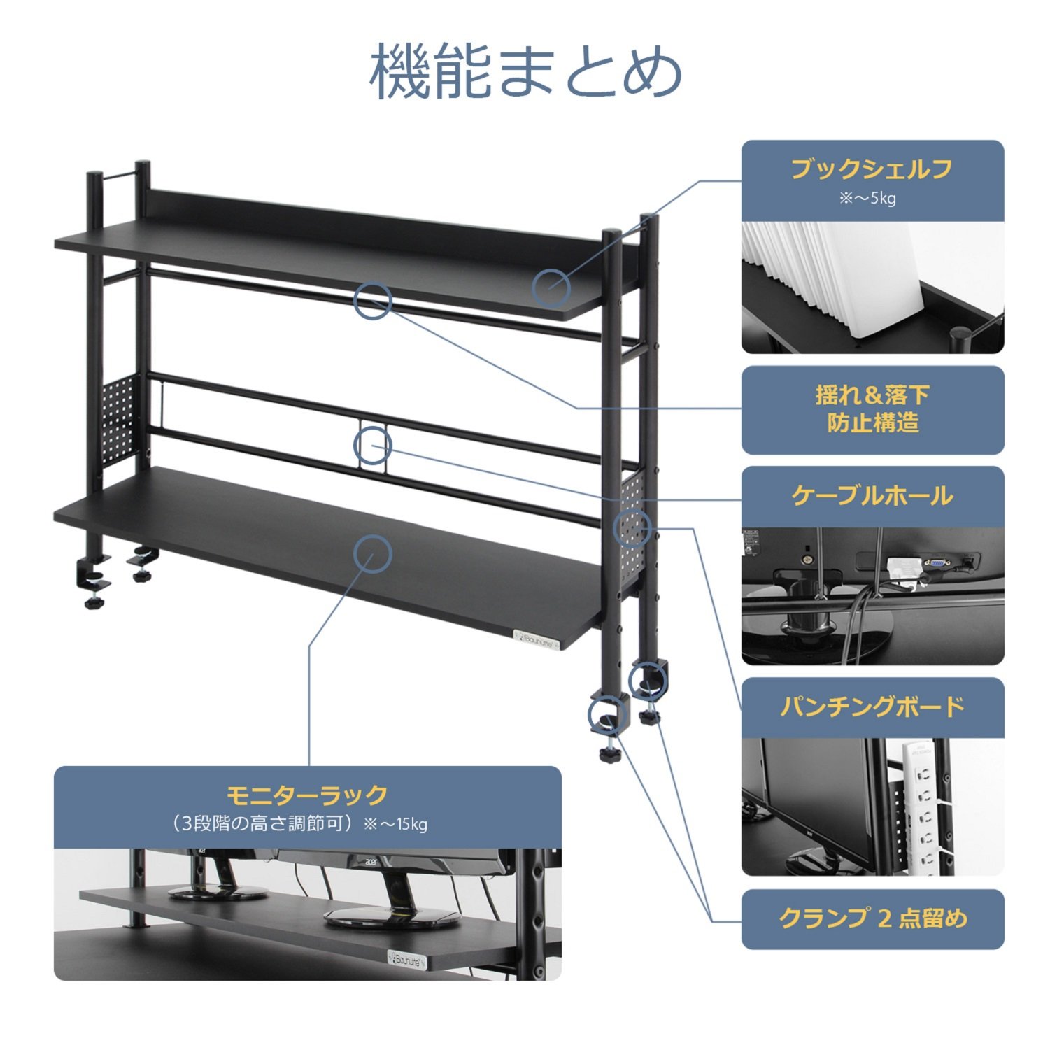 Amazon.co.jp: Bauhutte (バウヒュッテ) デスクラック ハイタイプ