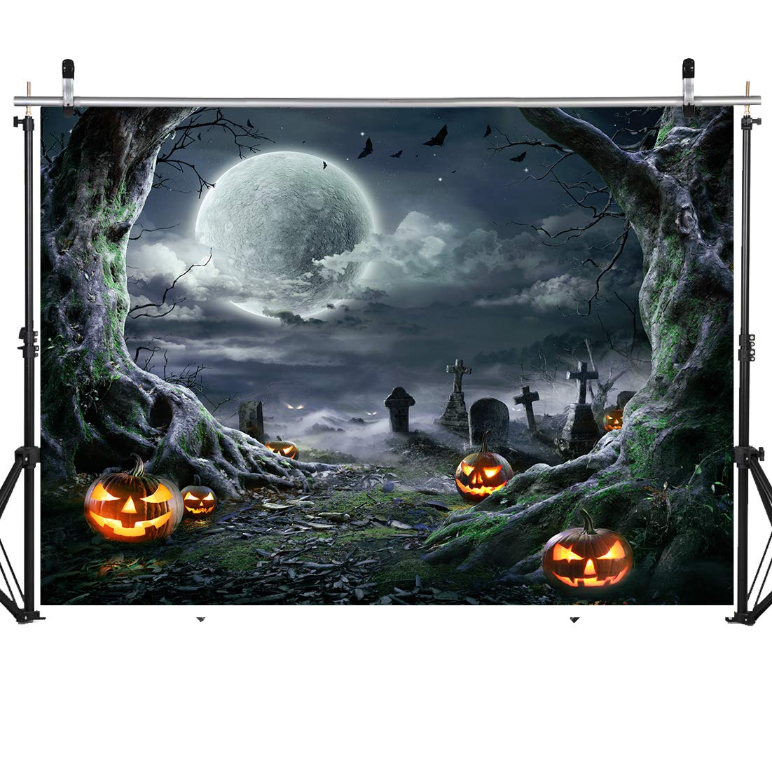 Amazon | SJOLOON ハロウィン背景 写真撮影用 ホラーナイト背景 怖い