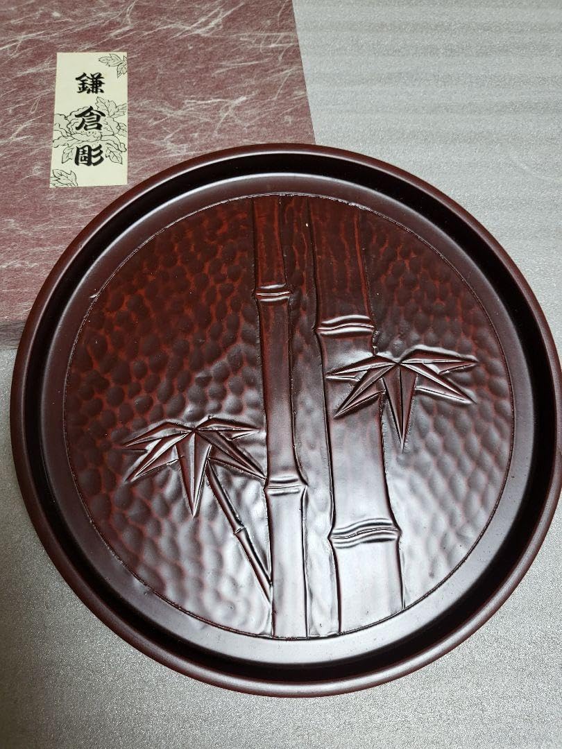 Amazon.co.jp: 鎌倉彫 竹彫刻 漆器盆 : ホーム＆キッチン