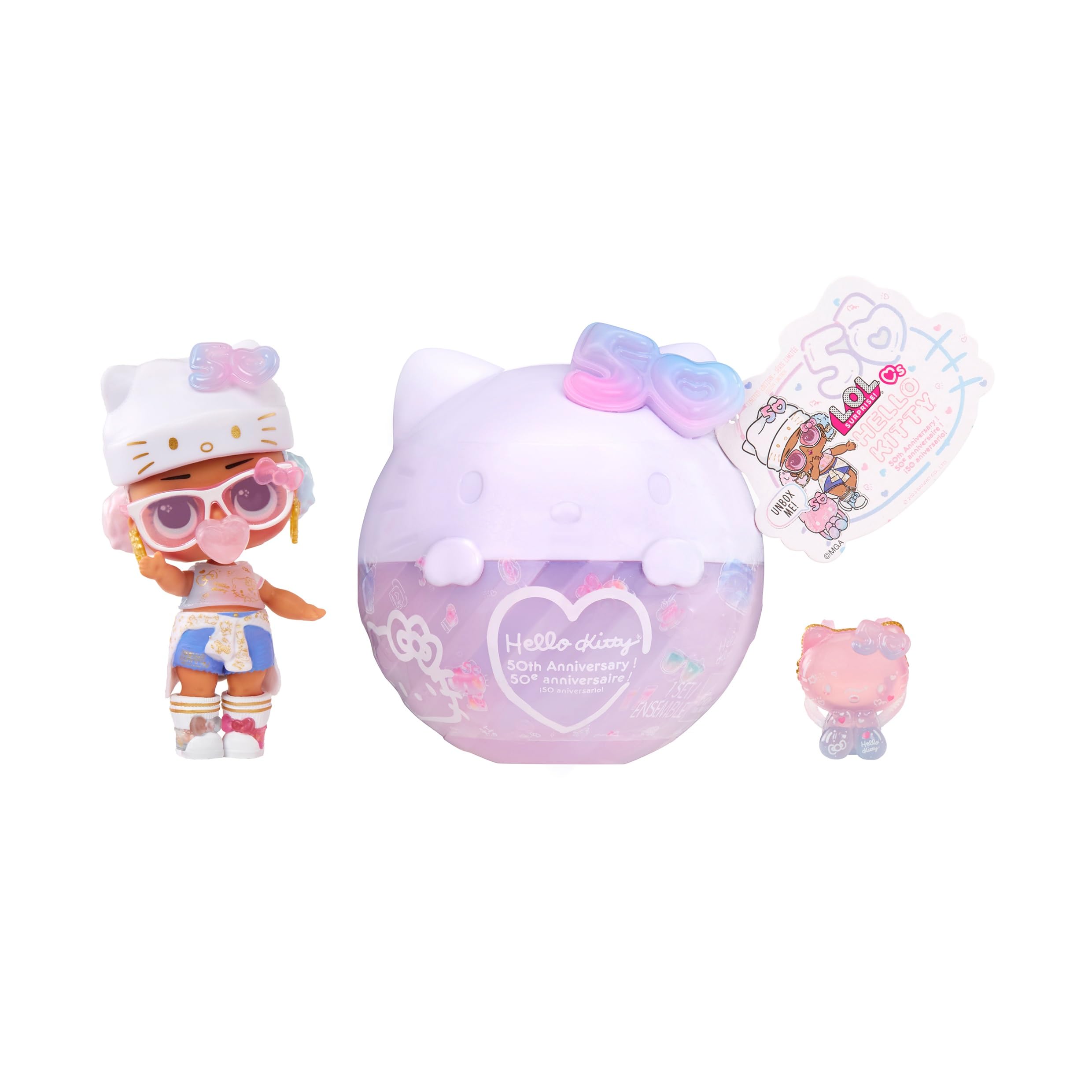 Amazon.com: LOL Surprise Hello Kitty Crystal Cutie Doll with 7