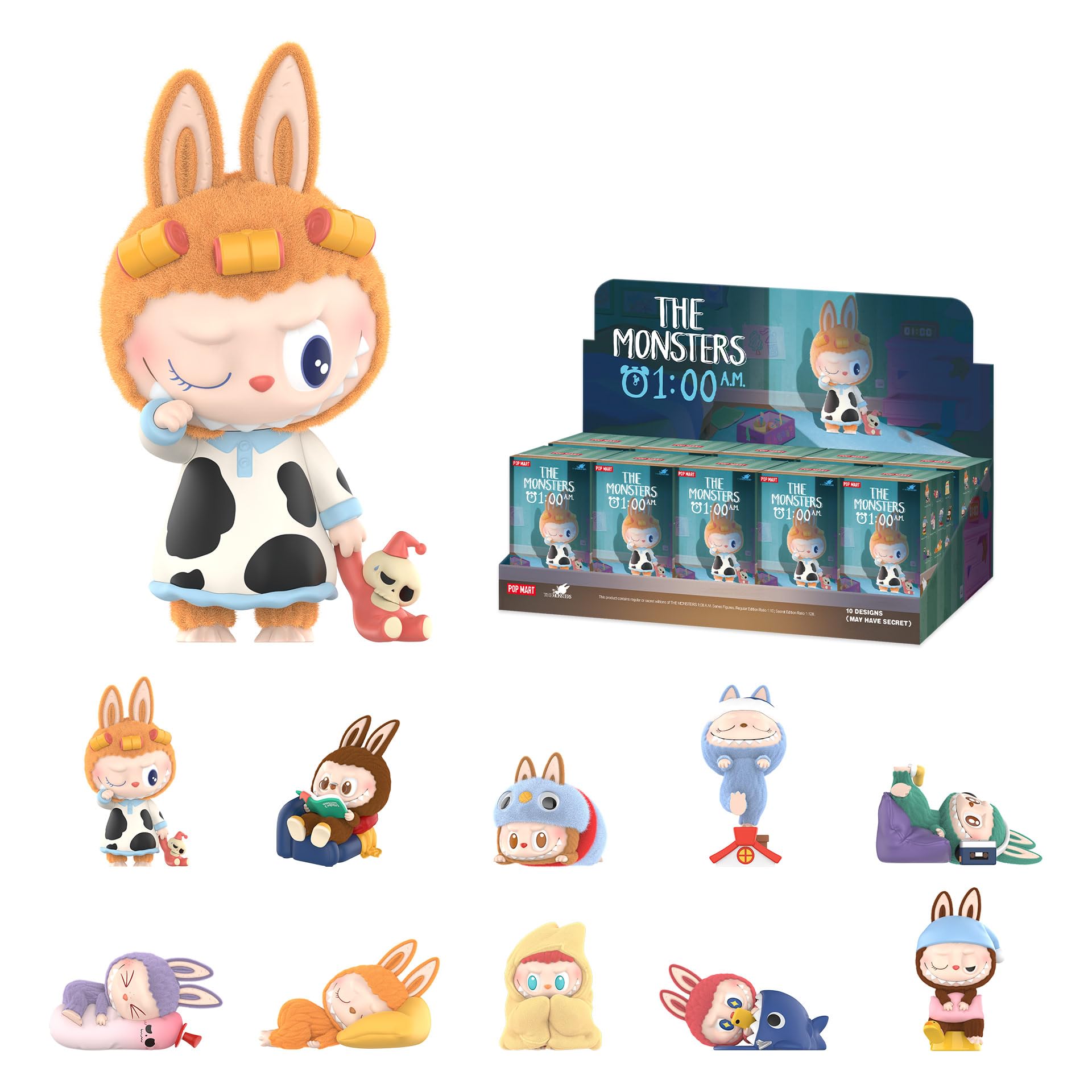 POP MART The Monsters 1:00 A.M. Series Figures, 10PCs LABUBU Blind