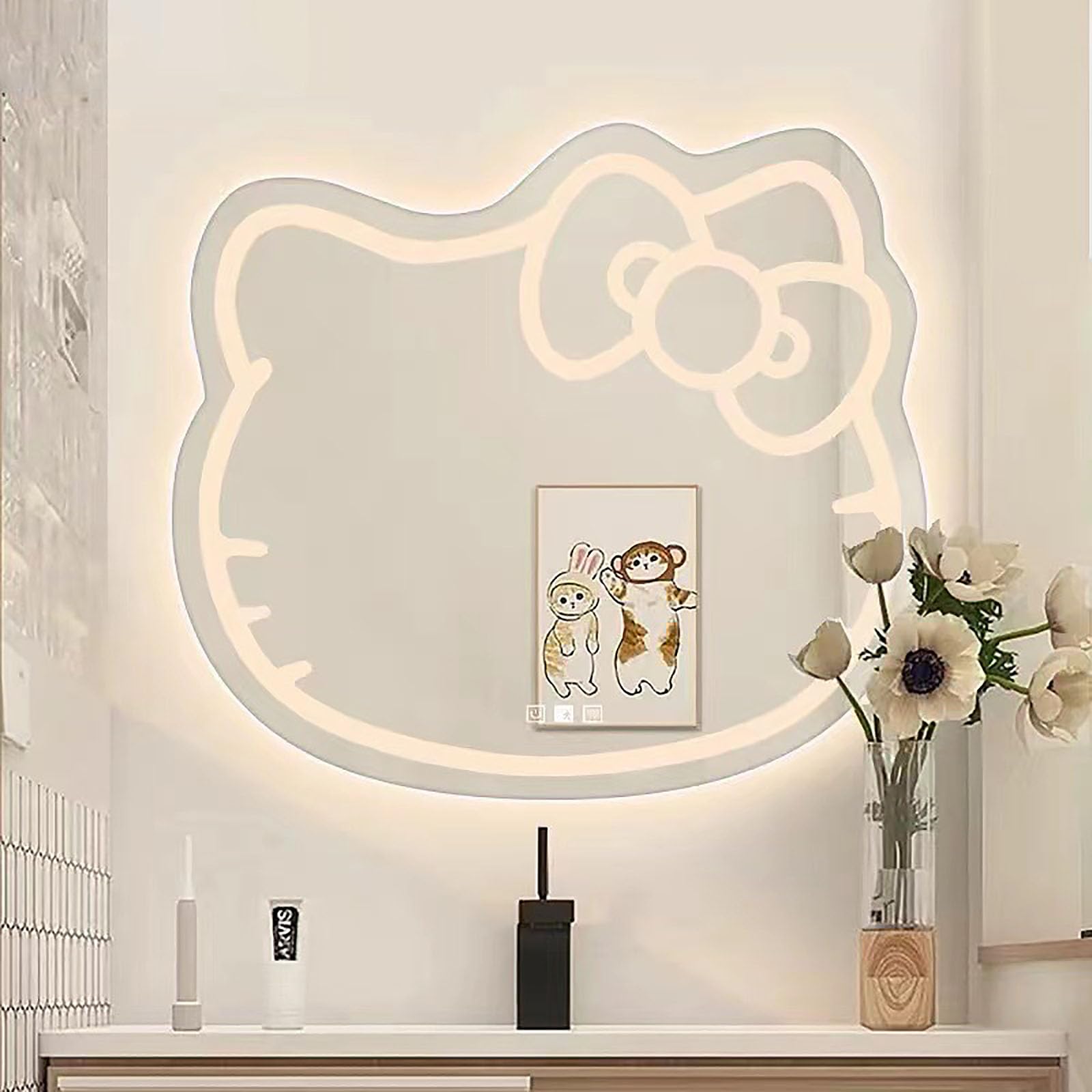 Amazon.co.jp: キティ LED ウォールミラー、ウォールミラー