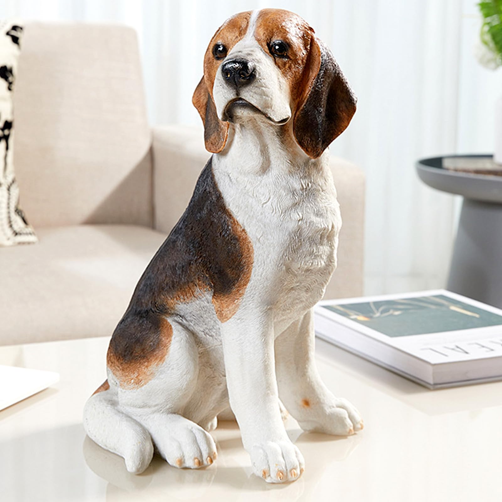 Amazon.co.jp: SecondWinterDJ ビーグル犬の像 かわいいミゲルの