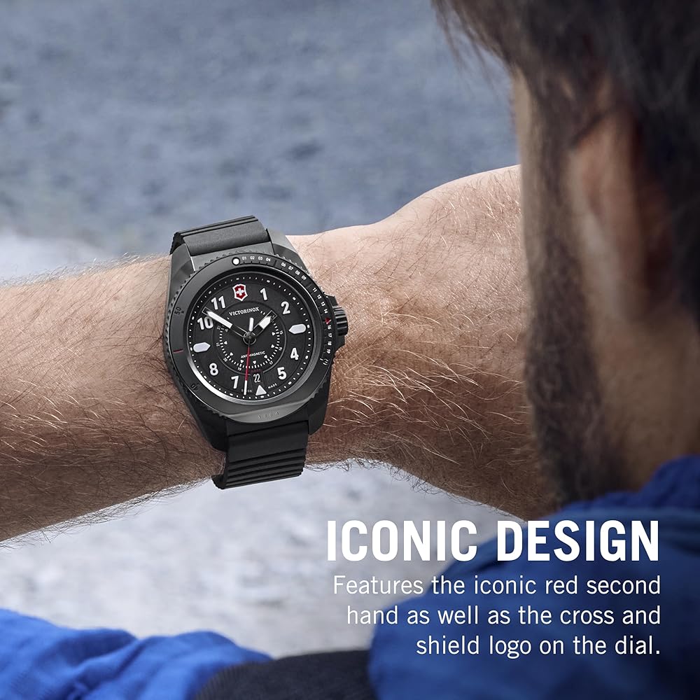Amazon.com: Victorinox Journey 1884 Black Dial Black Rubber Strap