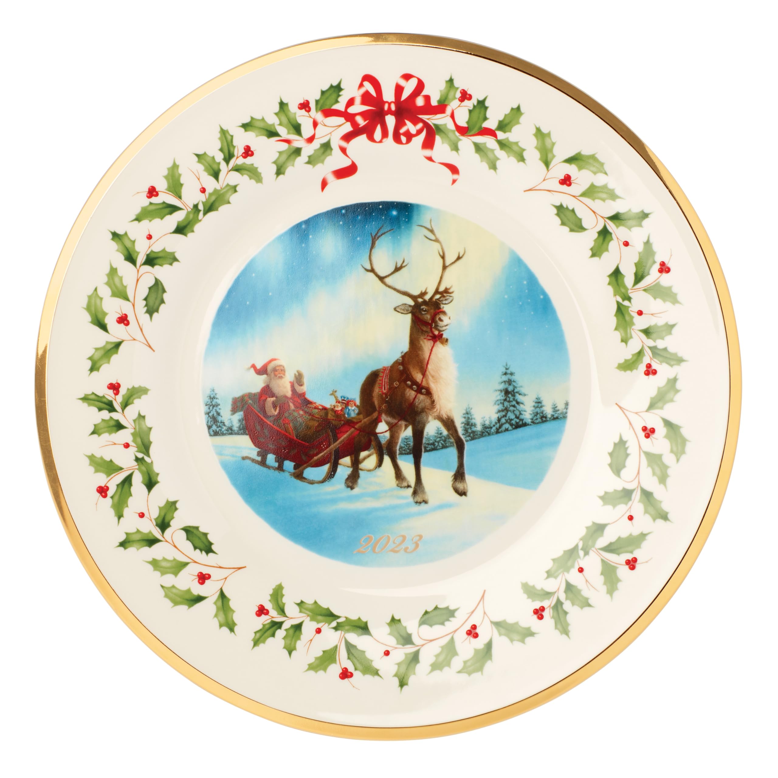 Amazon.com | LENOX 895059 2023 Holiday Annual Plate Sleigh Scene