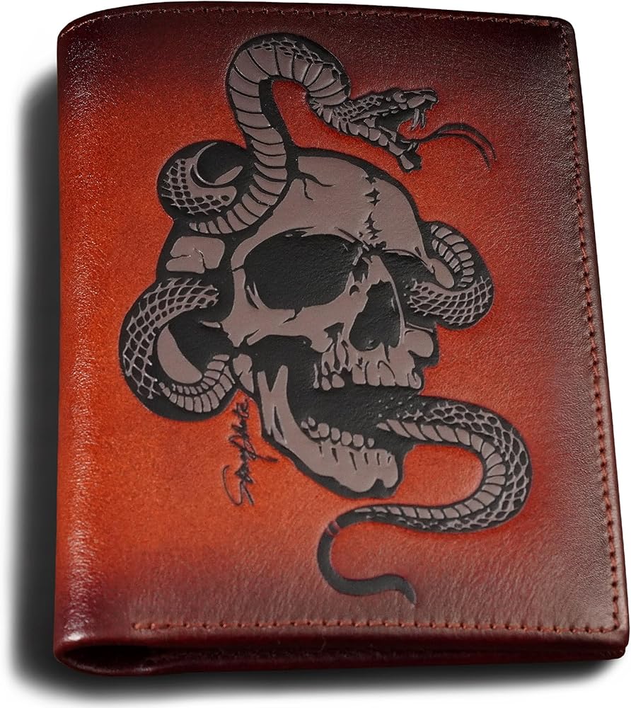 Amazon.com: skneephate Cool Wallets For Men Bifold,Skull Mens