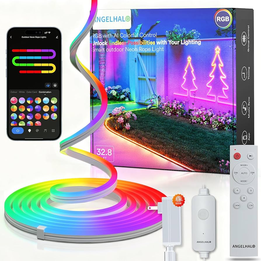 Amazon.com: ANGELHALO Outdoor Neon Rope Lights, Smart Neon Lights