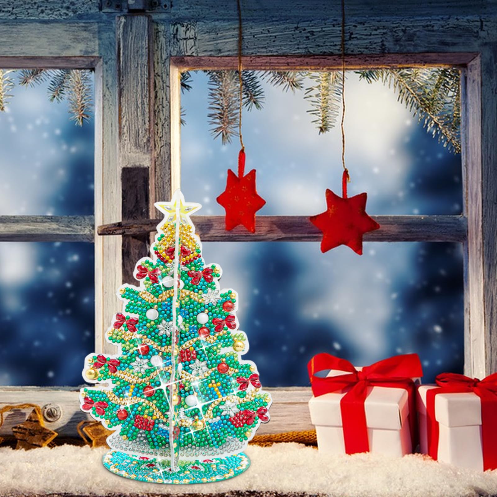 Amazon | ダイヤモンドアート キット クリスマスツリー 初心者