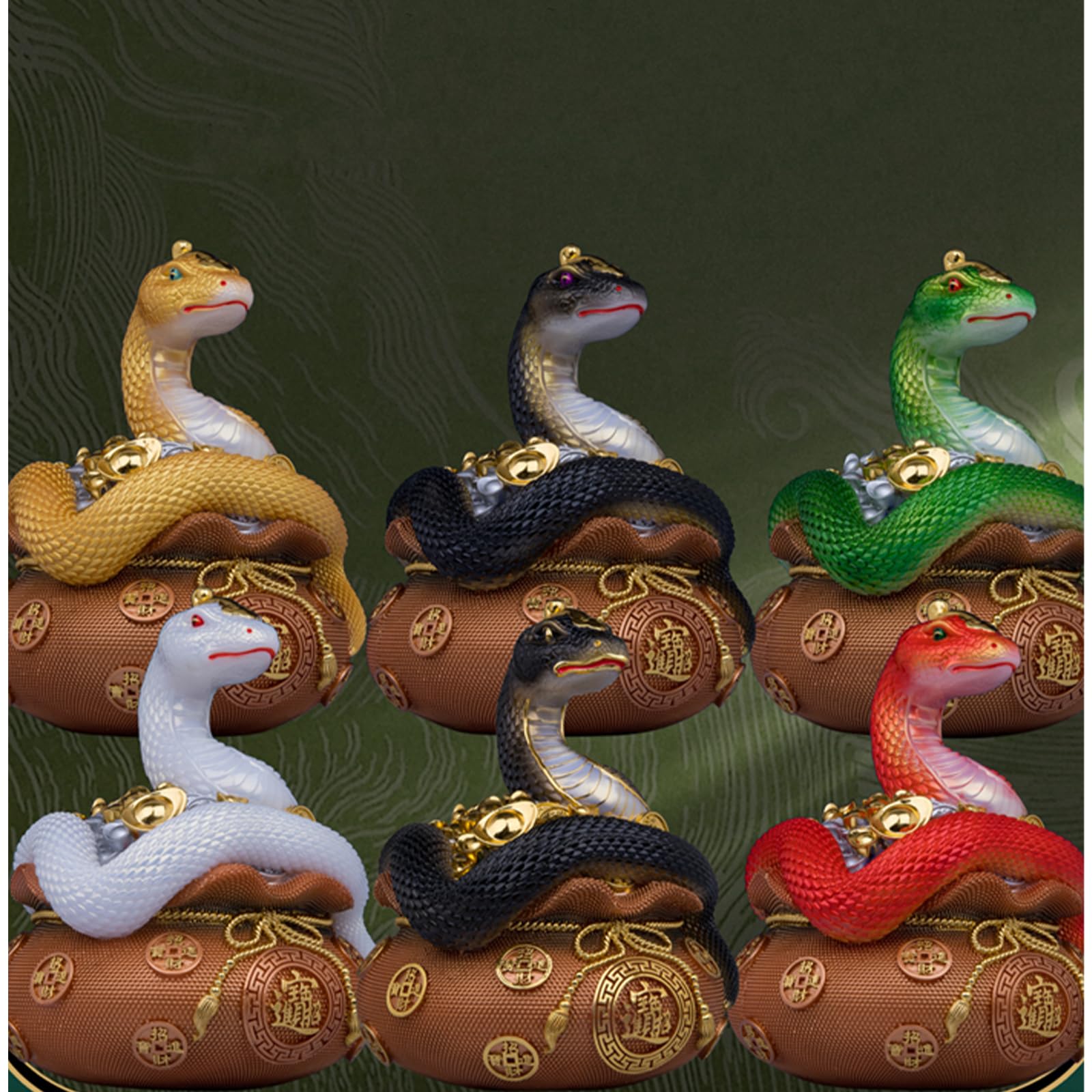 Amazon.co.jp: へび 置物 聚寶盆 金運置き物 蛇の置物 玄関飾り 店舗