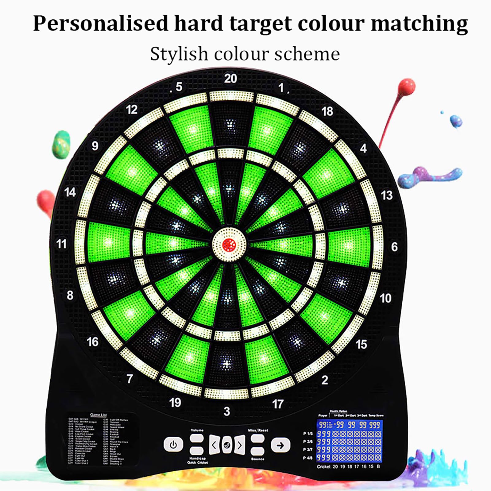 Amazon.co.jp: デジタルスコアボード付き電動ダーツボード、ダーツ6本