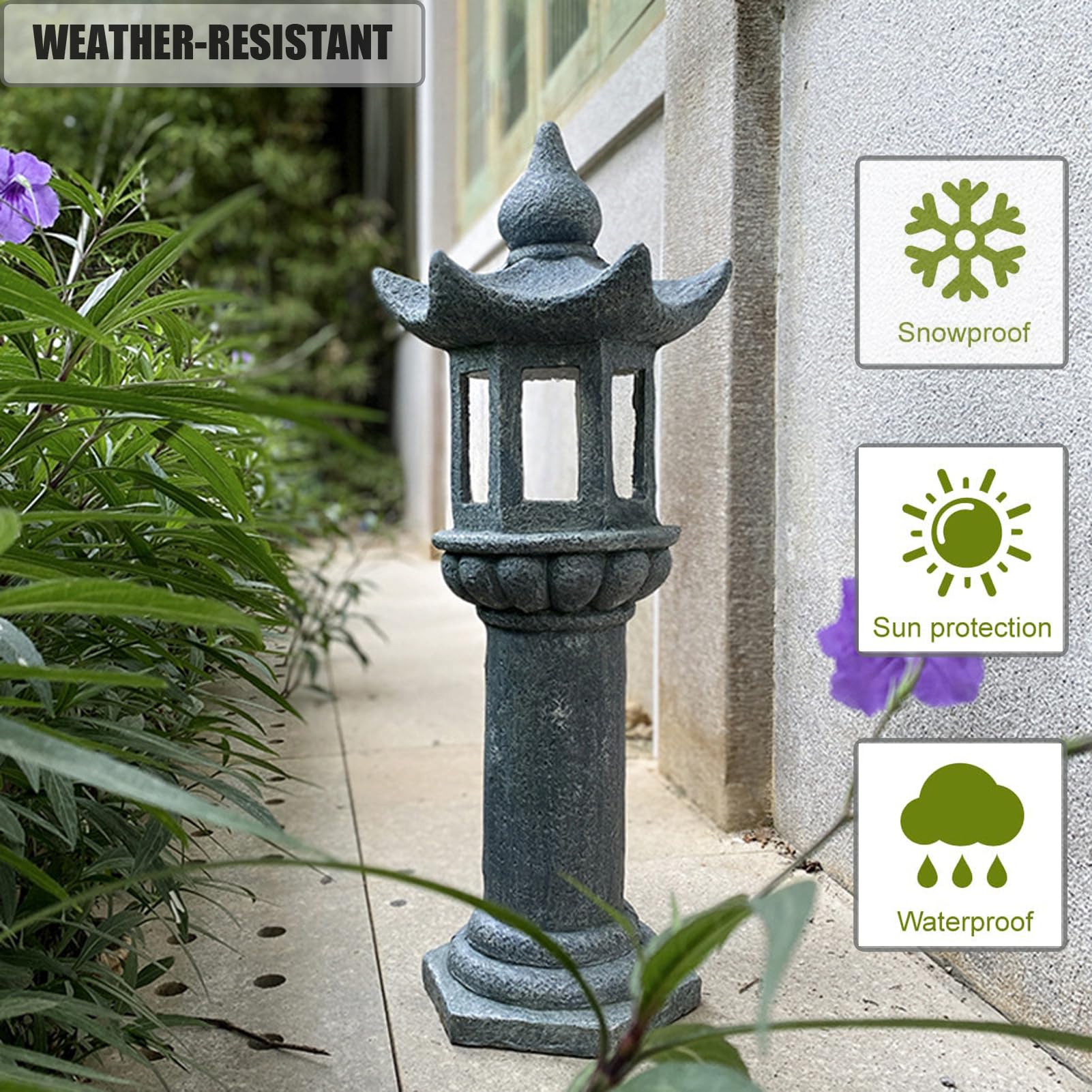 Amazon.co.jp: Uziqueif 模造石の中庭 灯篭 石灯篭 和風 灯籠 ガーデン