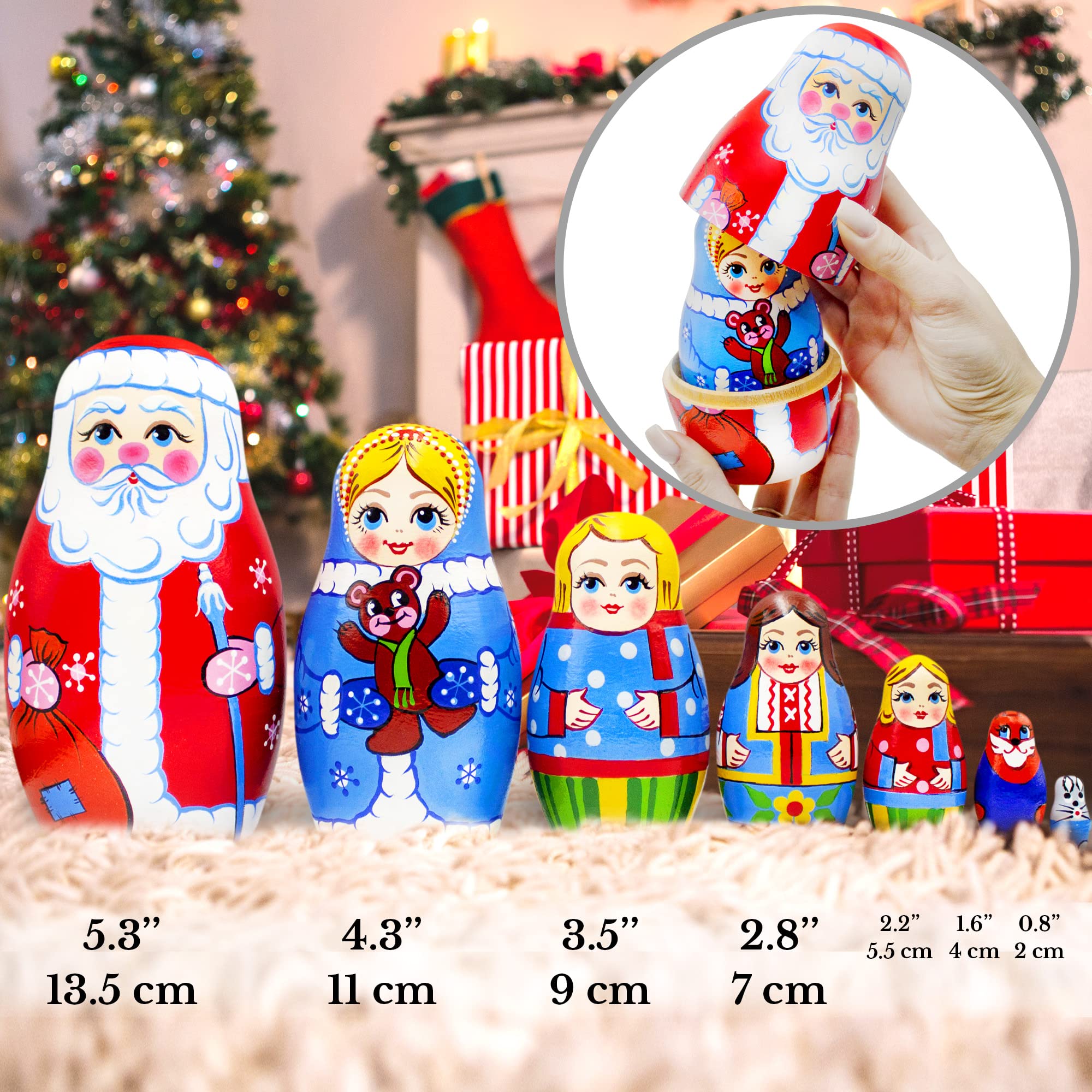 Amazon | AEVVV クリスマス ロシア ネスティング人形 7ピース