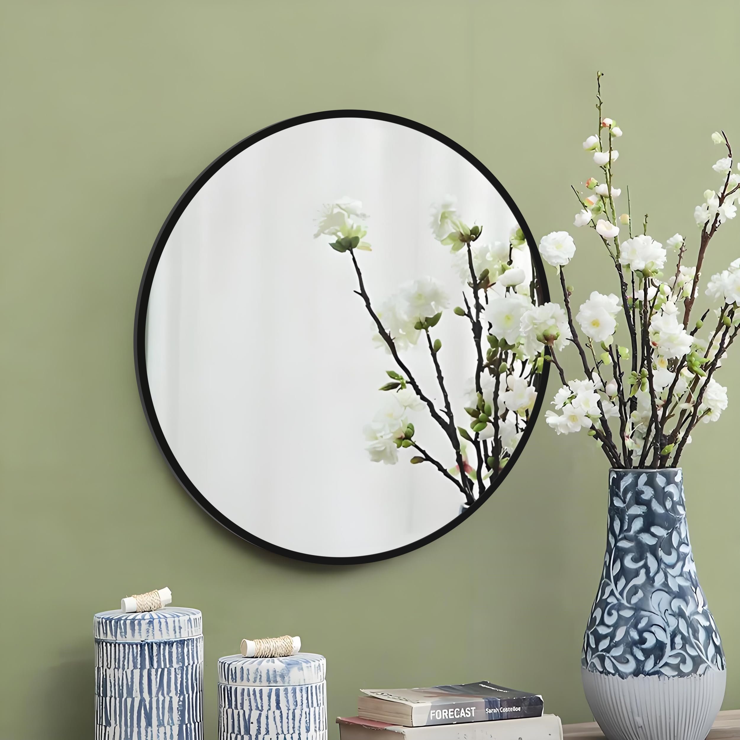 Amazon.co.jp: ANYHI 40CM 丸鏡 壁掛け 鏡 壁掛け ラウンドウォール