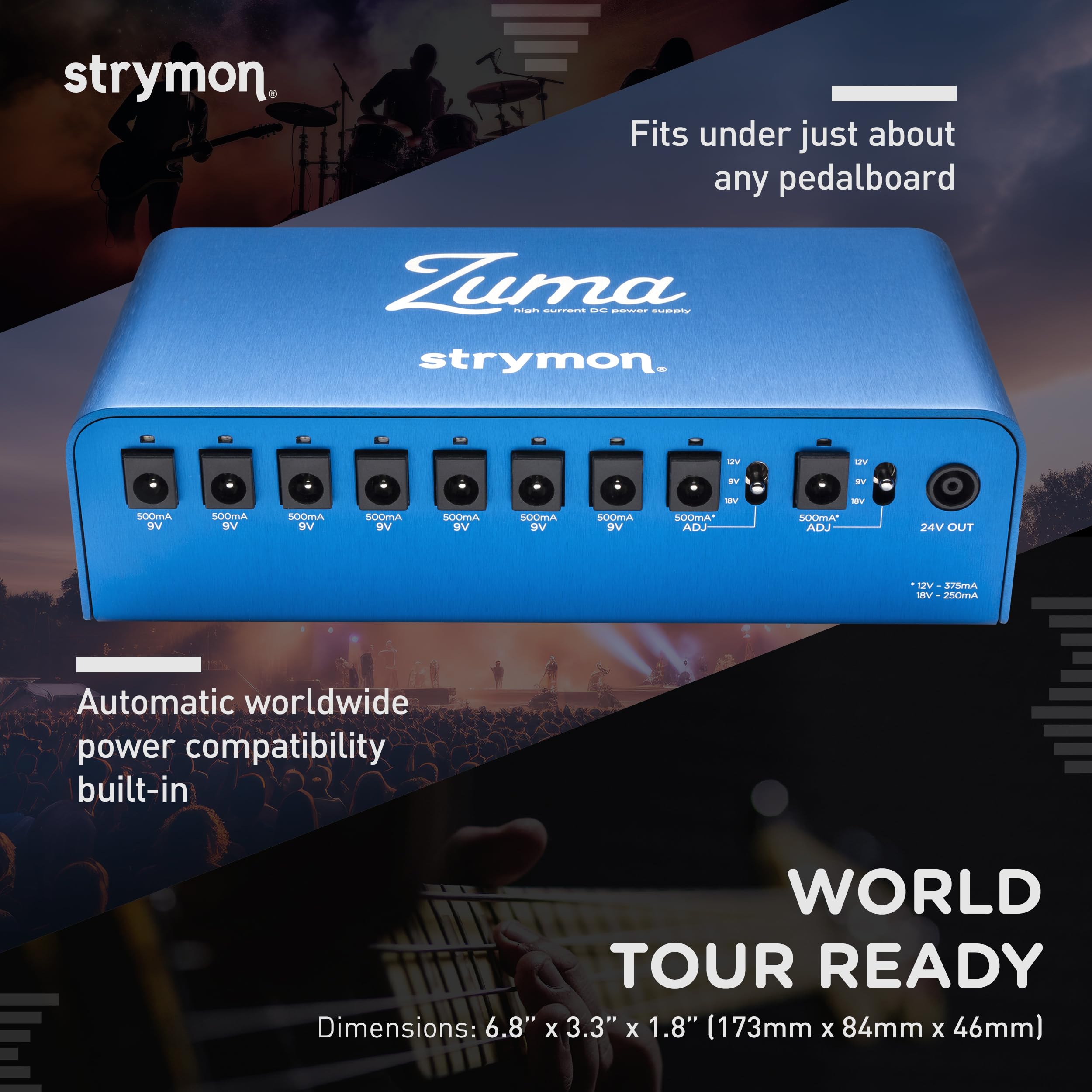 Amazon | Strymon Zuma 拡張可能高電流ギターエフェクト DCペダル電源