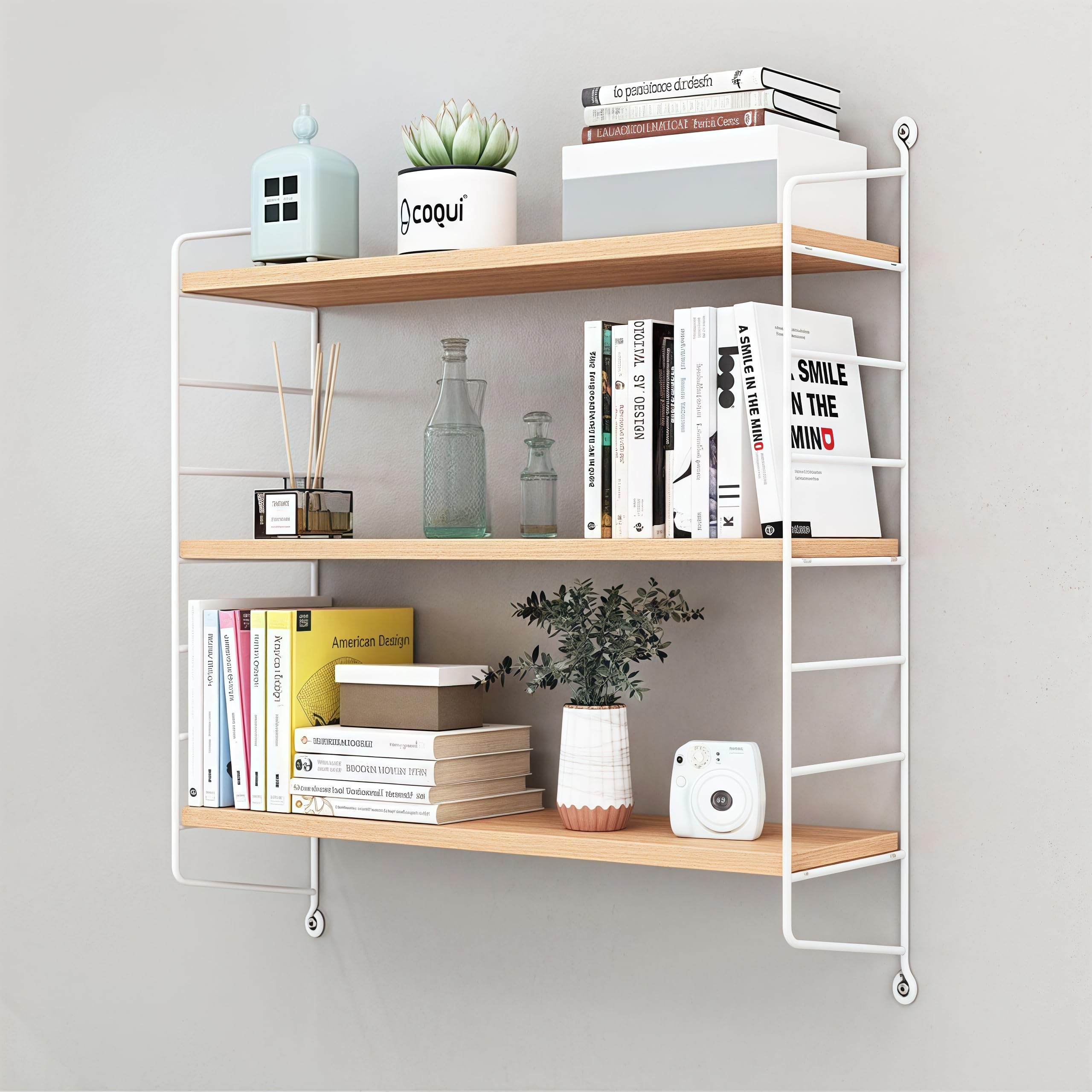 Amazon｜ウォールシェルフ 3段 かべにつけられる 棚 壁掛け棚 壁を