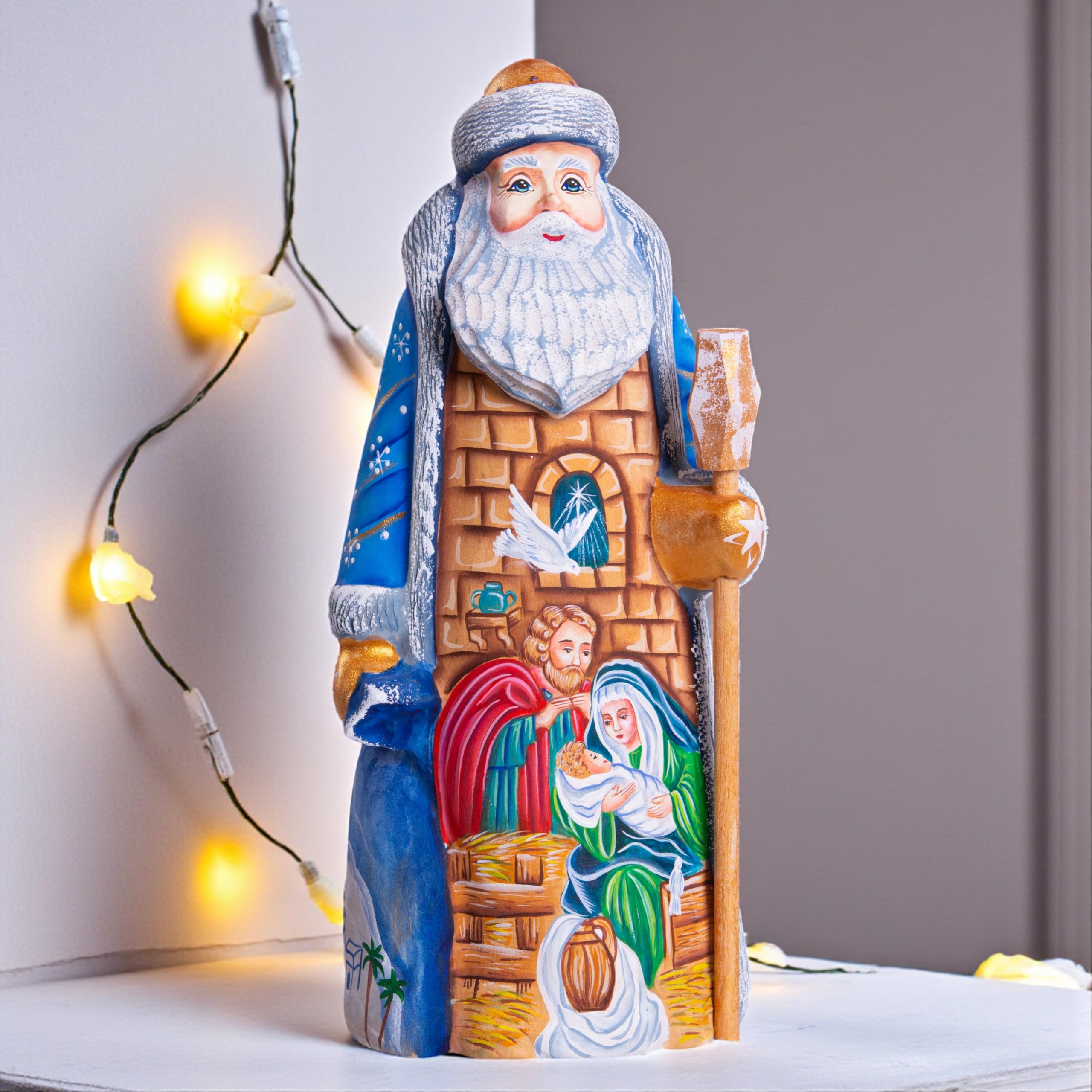 Amazon.com: TYCHEART STUDIO Wooden Hand-Carved Santa Claus