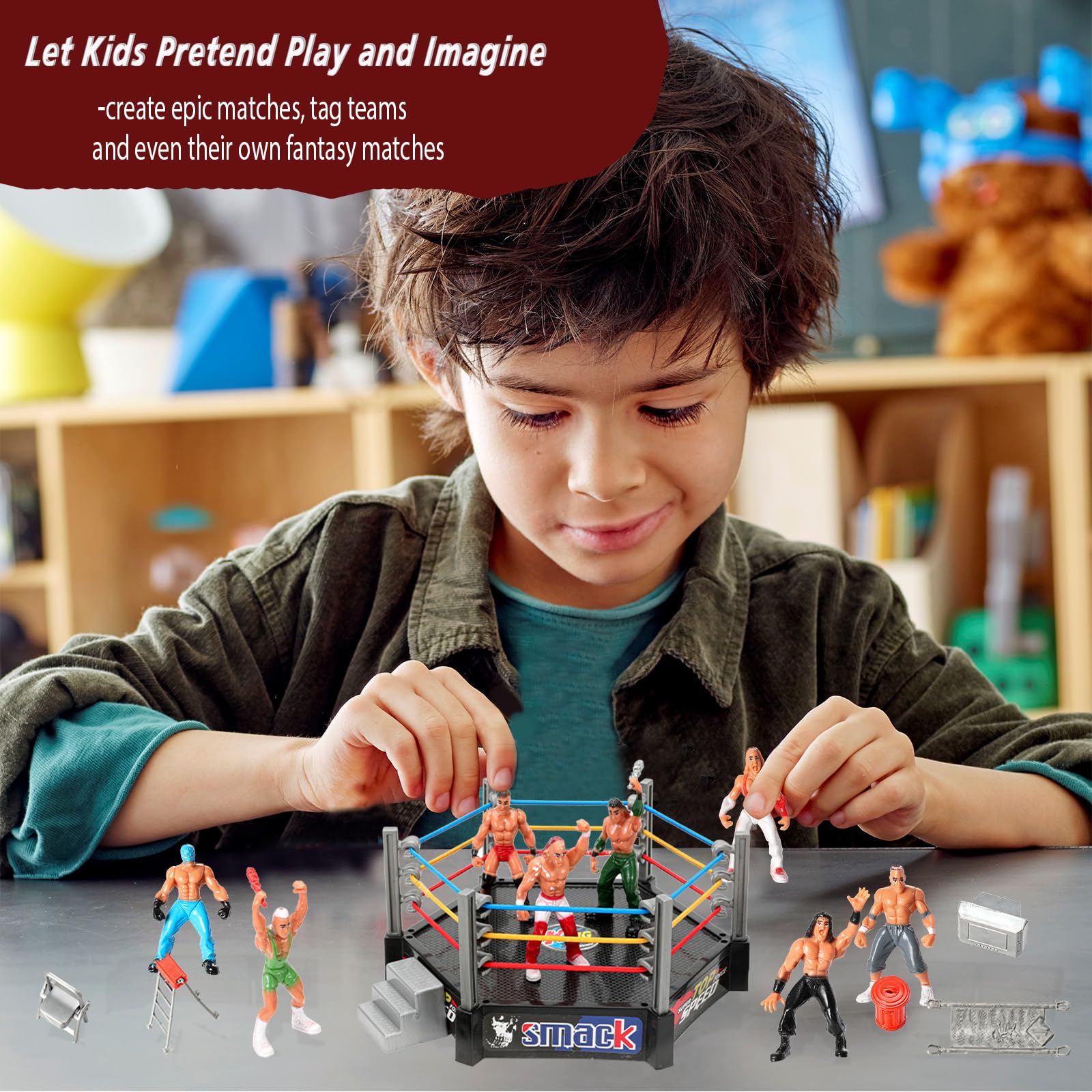 Amazon.co.jp: 子供用レスリングトイ 32個 レスラープレイセット