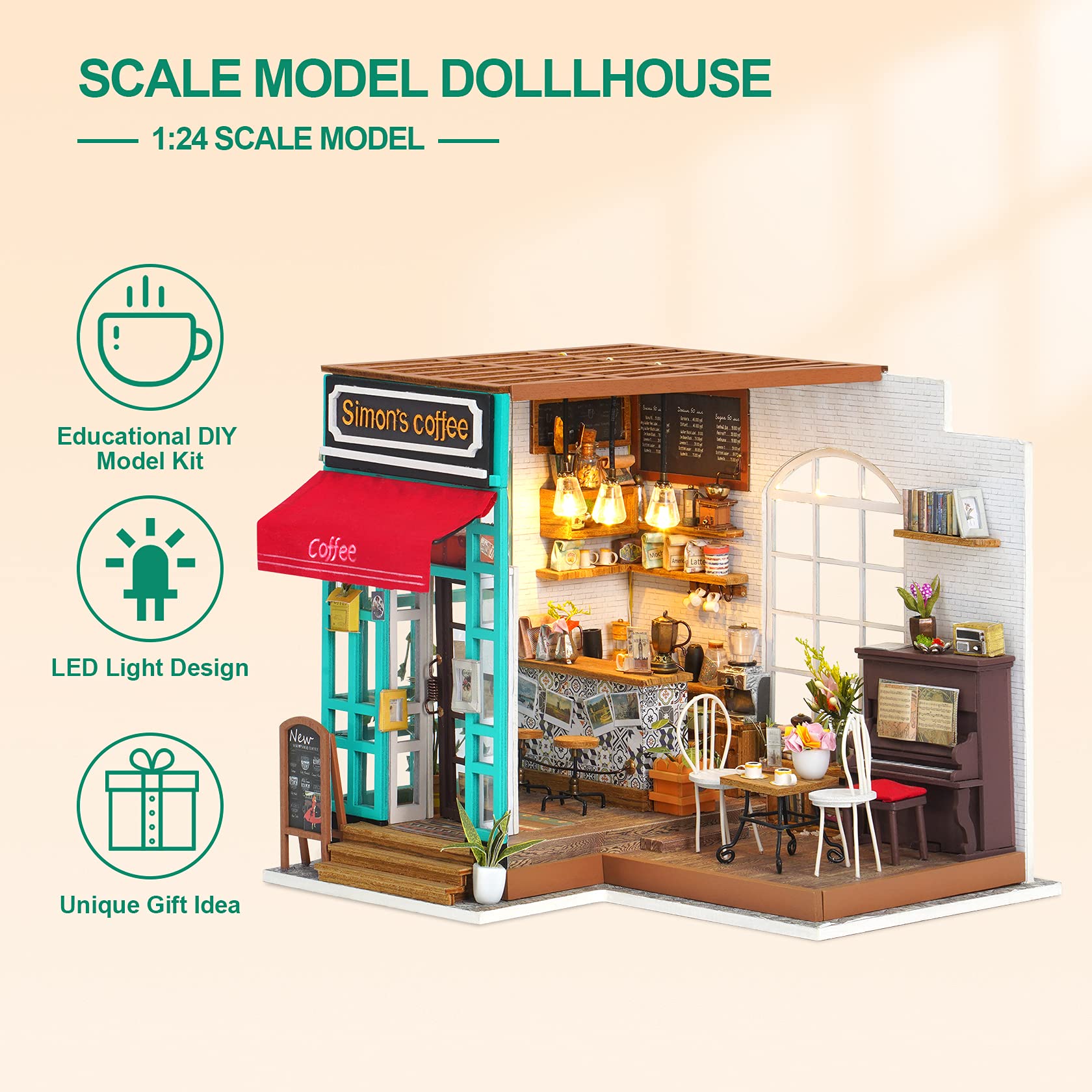 Amazon | RoWood DIY ミニチュア ドールハウスキット 家具付き 1:24