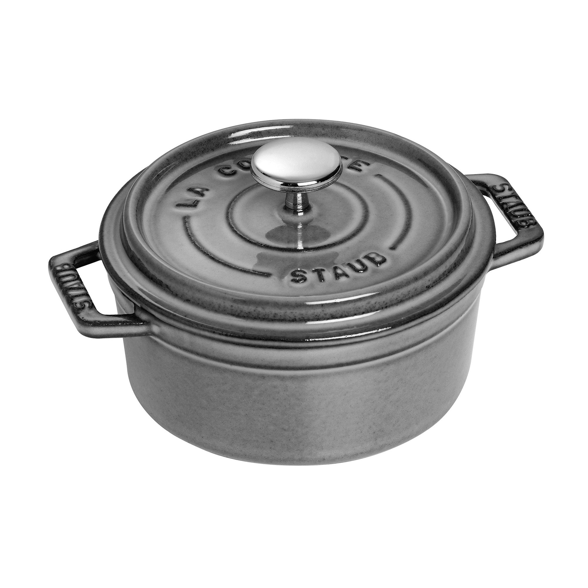 Amazon.com: Staub Cast Iron 0.5-qt Round Cocotte - Graphite Grey