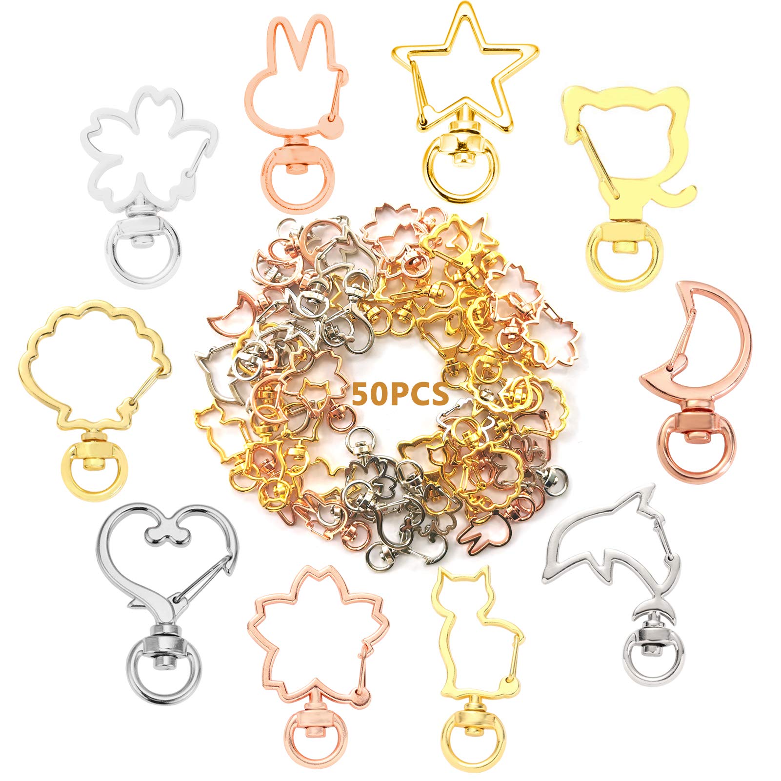 Amazon.com: 50PCS Metal Swivel Lobster Claw Clasps Star Shape for