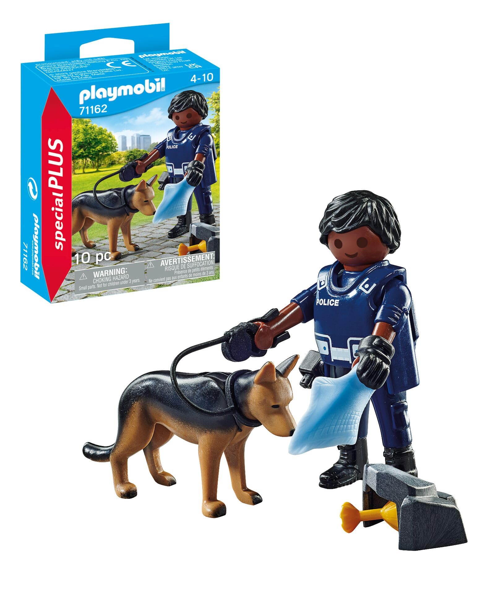 Amazon.com: Playmobil 71162 Policeman with Search Dog : Toys & Games