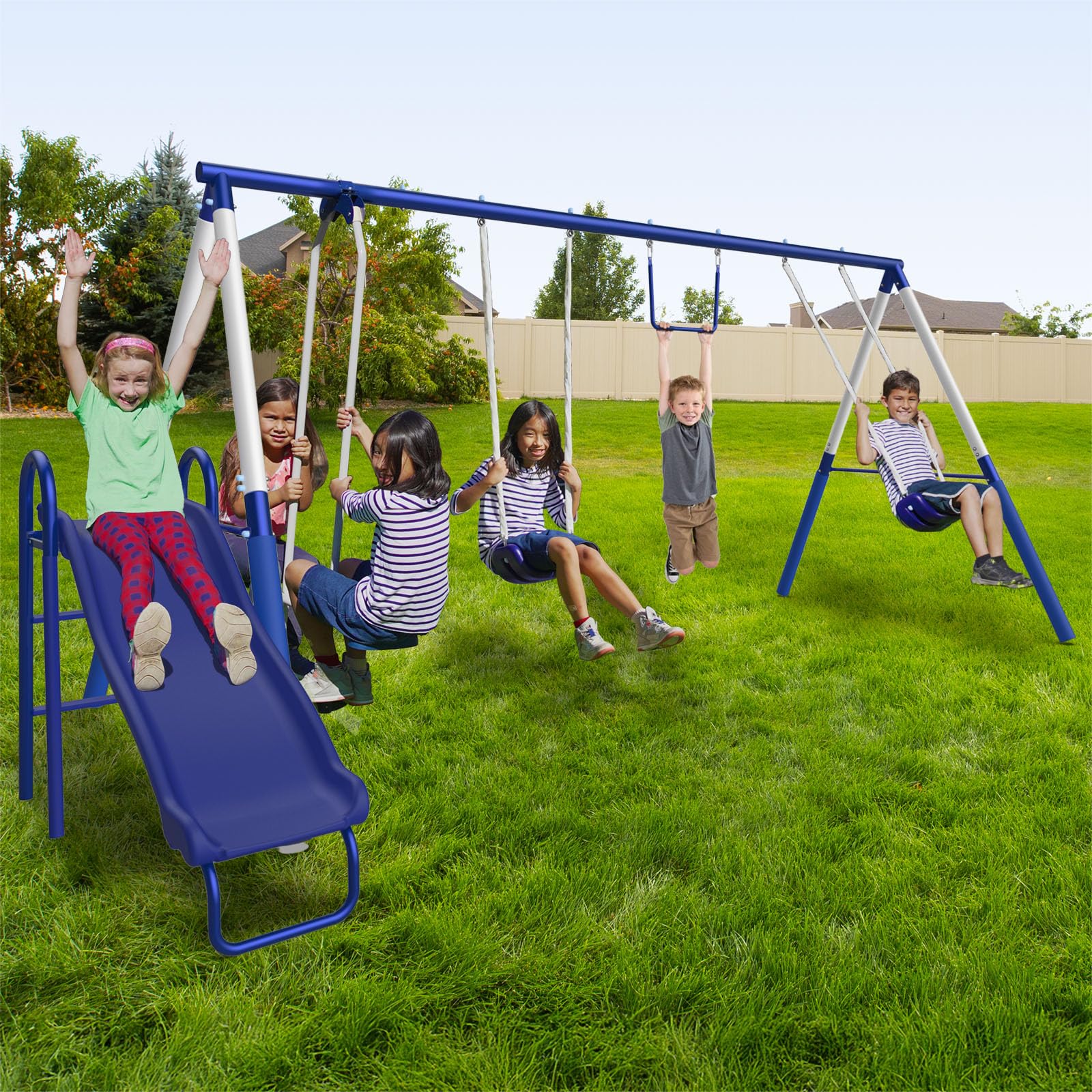 Amazon.com: Sportspower Arcadia Metal Swing Set for Kids – Trapeze