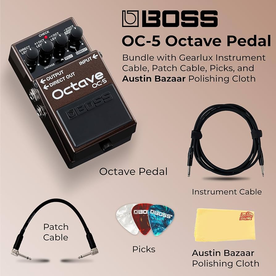Amazon.com: Boss OC-5 Octave Pedal Bundle with Gearlux Instrument