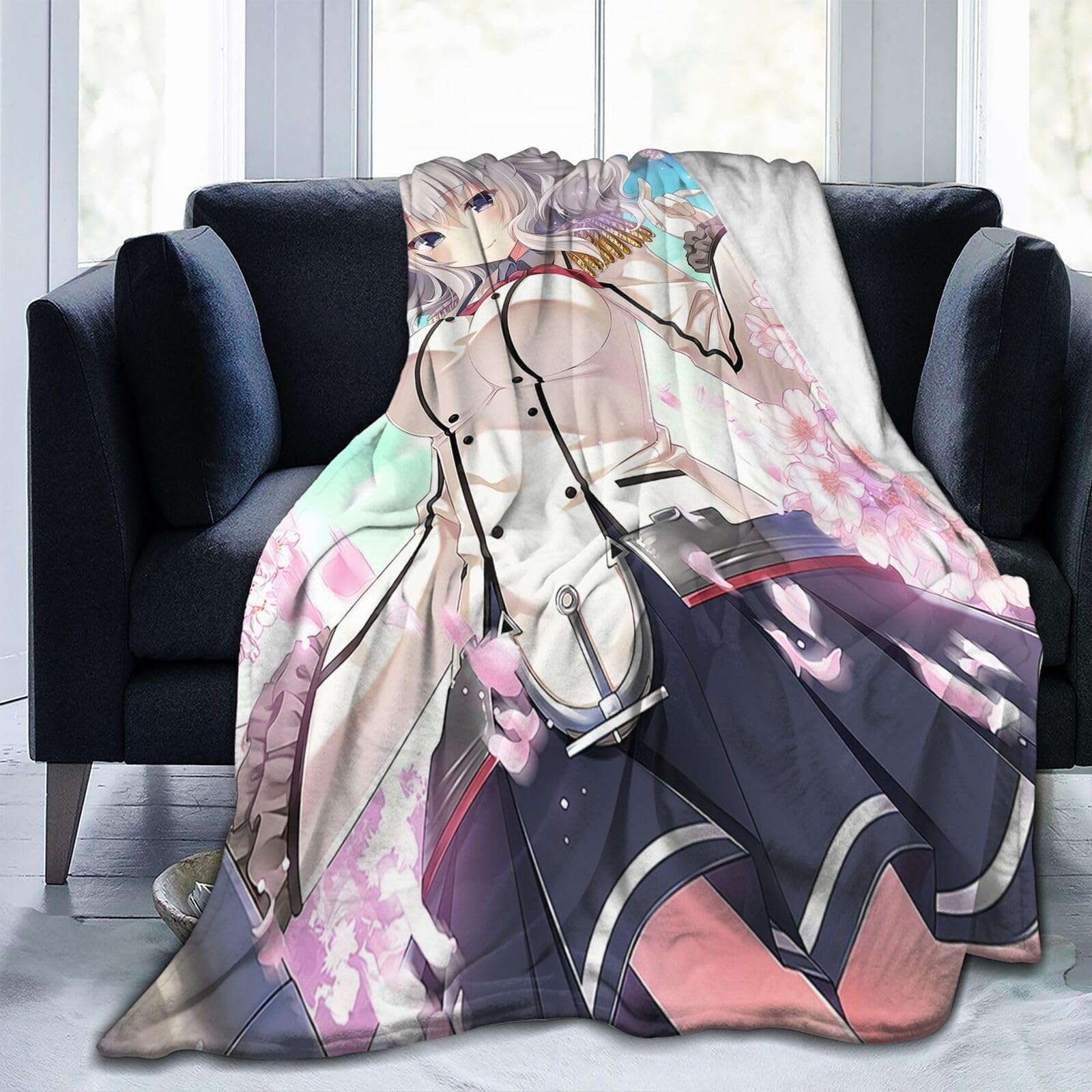 Amazon｜ブランケット 毛布 ひざ掛け 艦これ 鹿島 桜 Jk制服 萌え