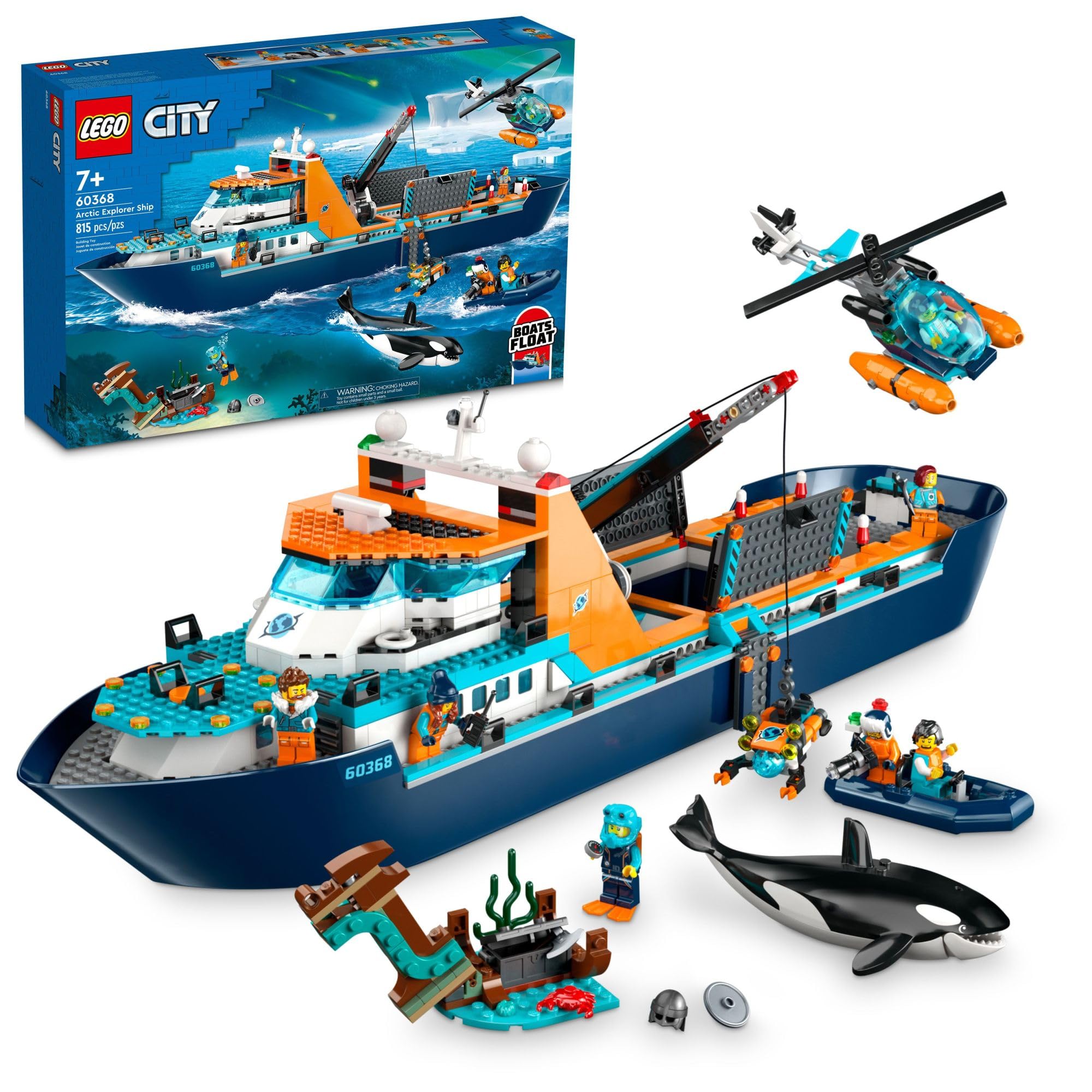 LEGO City Arctic Explorer Ship 60368 Building Toy Set, Fun Toy