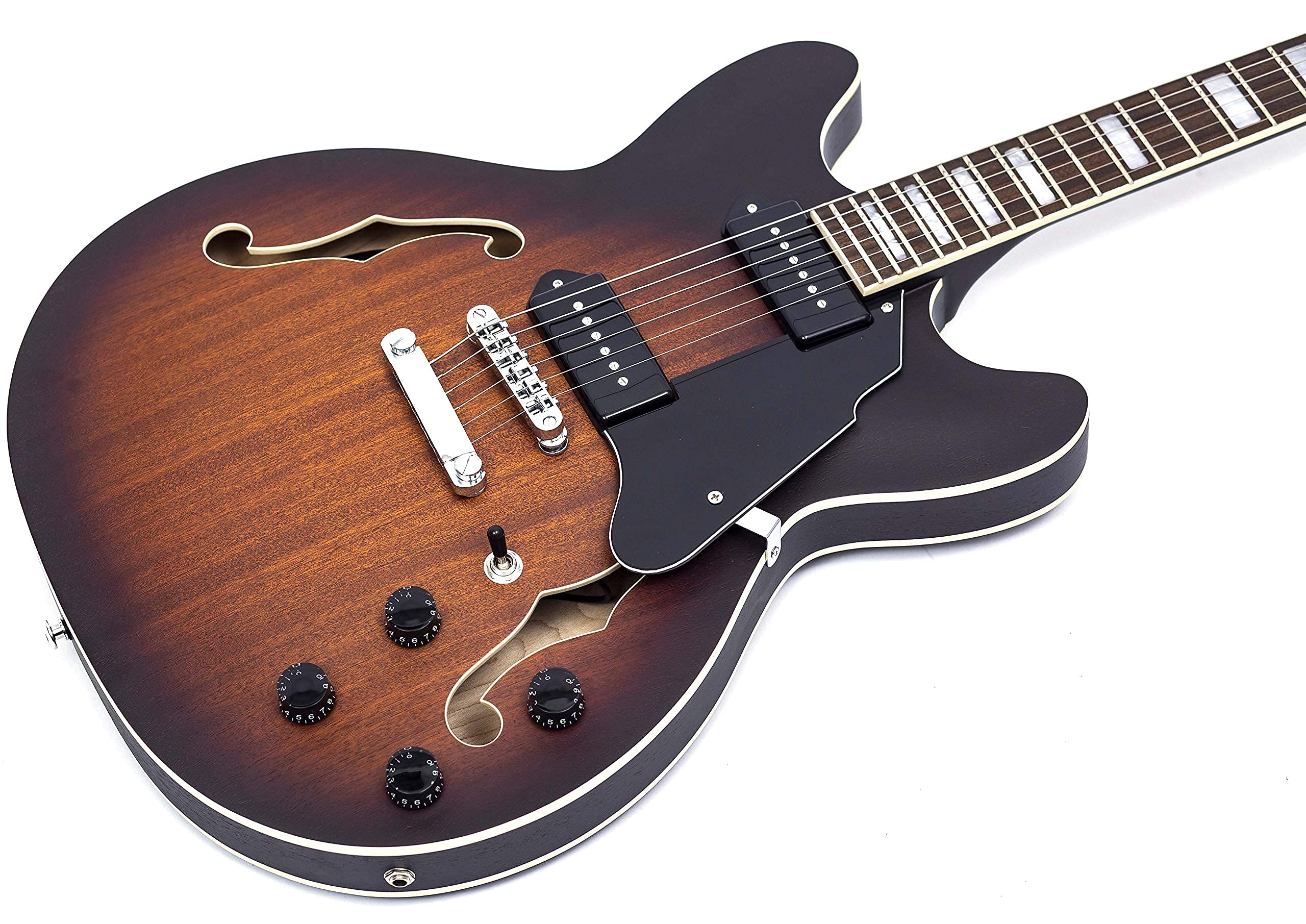 Amazon | GROTE Full Scale Electric Guitar Semi-Hollow Body Guitar