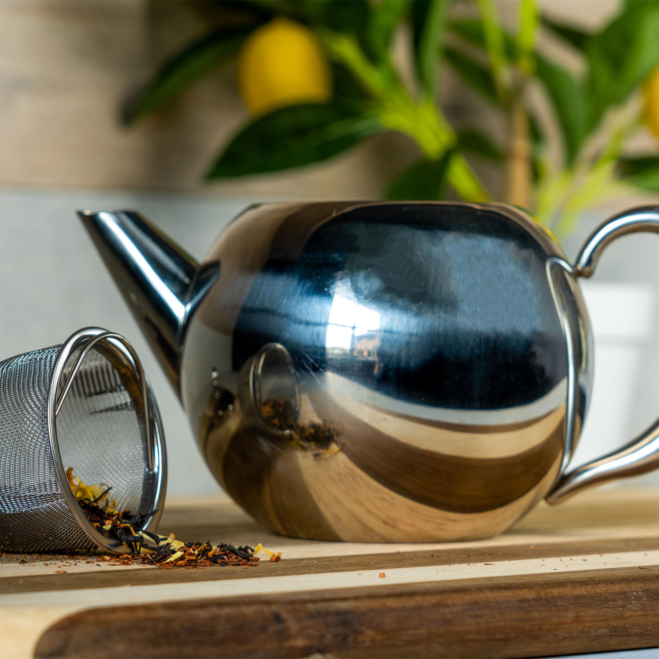 Amazon.com | Café Ole RT-050X Rondeo Stainless Steel Tea Pot Easy